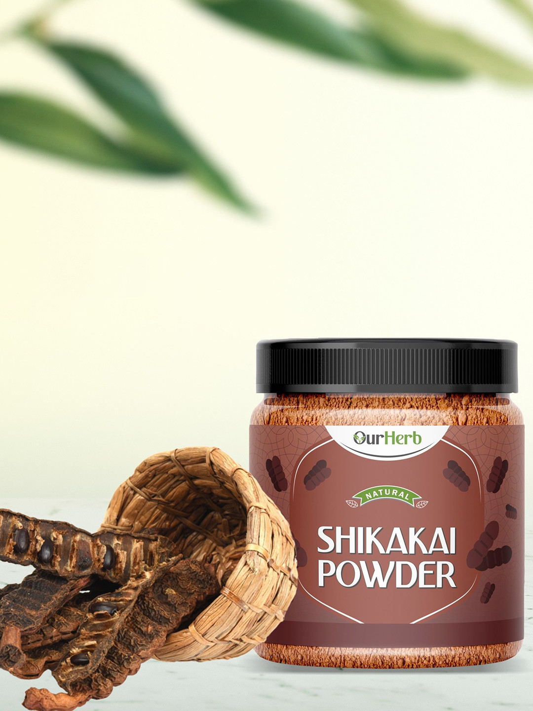 OurHerb Shikakai Powder for Hair Care with Wooden Spoon - 100 gm