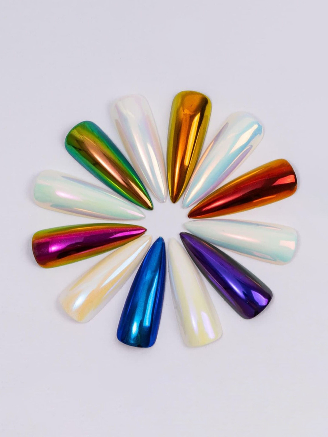 RANORE Set Of 5 Pearl Chrome Liquid Nail Powder