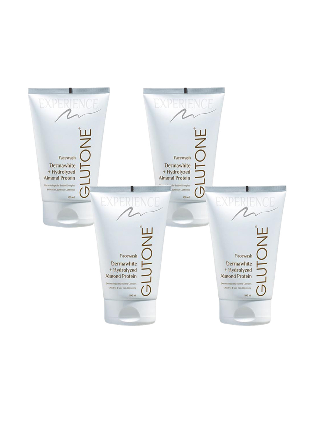 GLUTONE Set of 4 Dermawhite Hydrolyzed Almond Protein Face Wash - 100 ml each