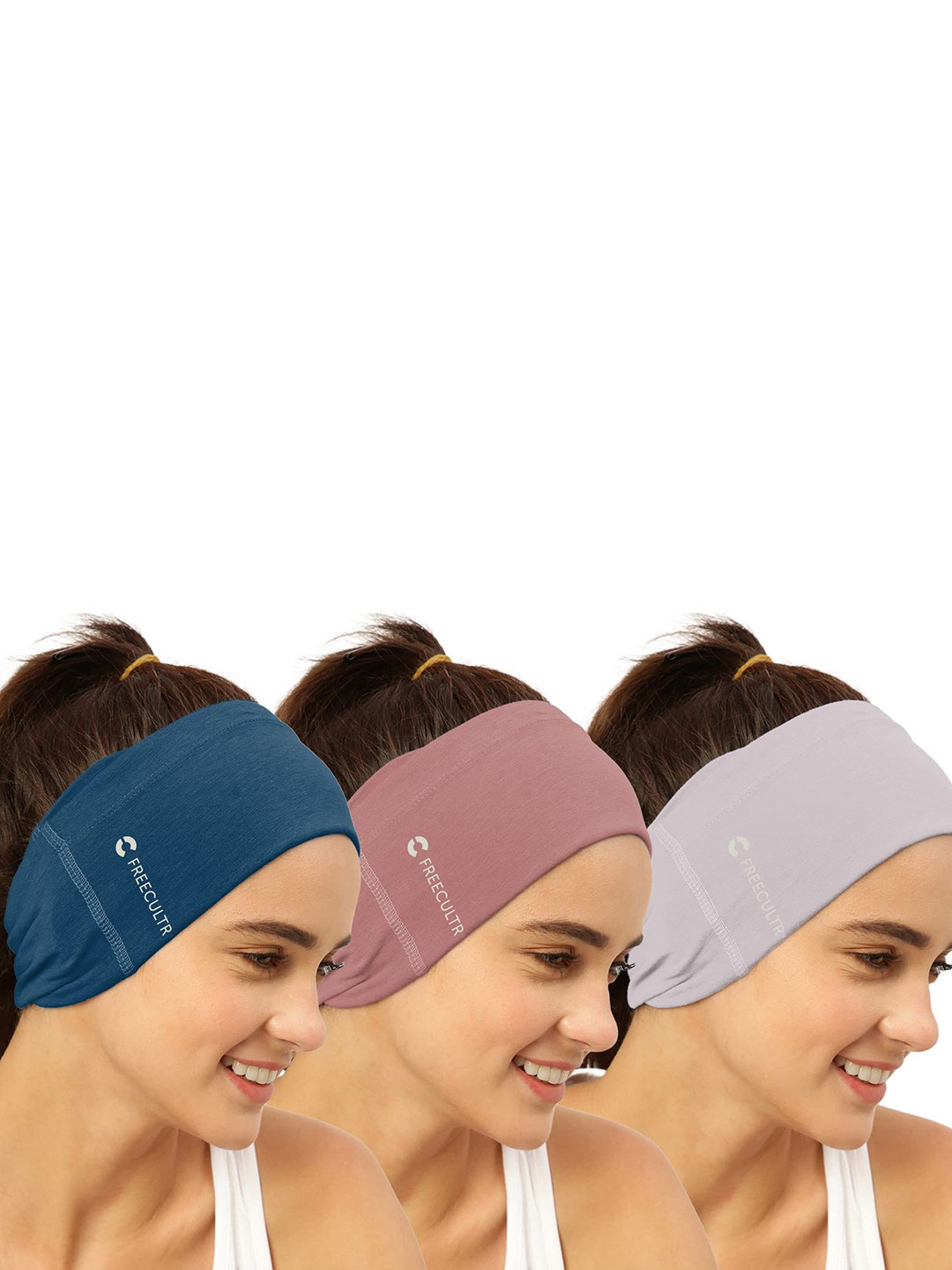 FREECULTR Unisex Pack Of 3 Printed Anti Microbial Multipurpose Bandana Cloth Headband