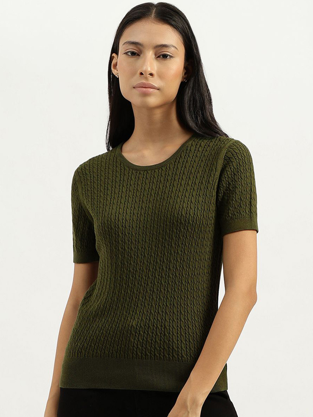 United Colors of Benetton Women Pure Cotton Self Design Top