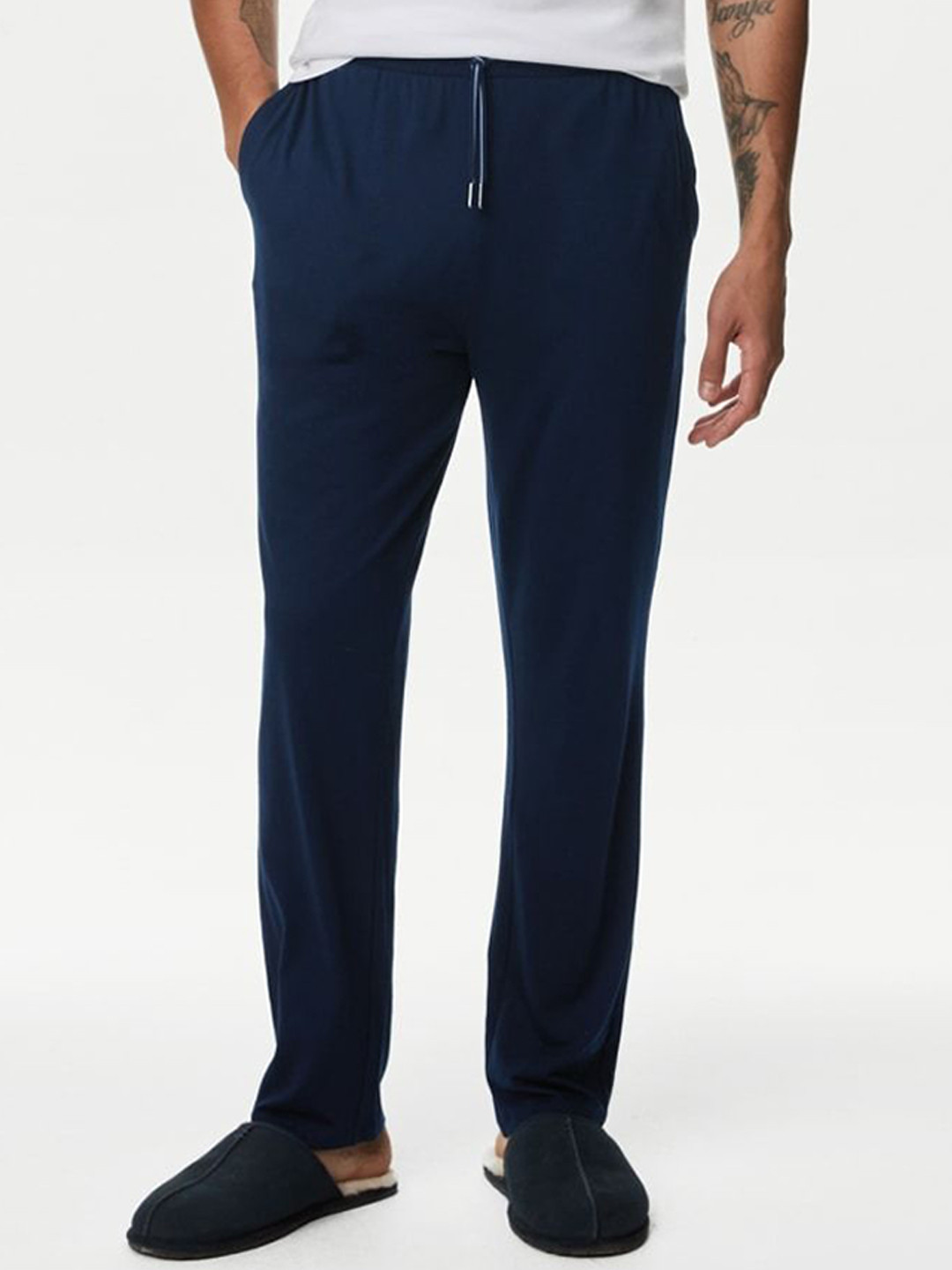 Marks & Spencer Men Cotton Straight-Leg Lounge Pants