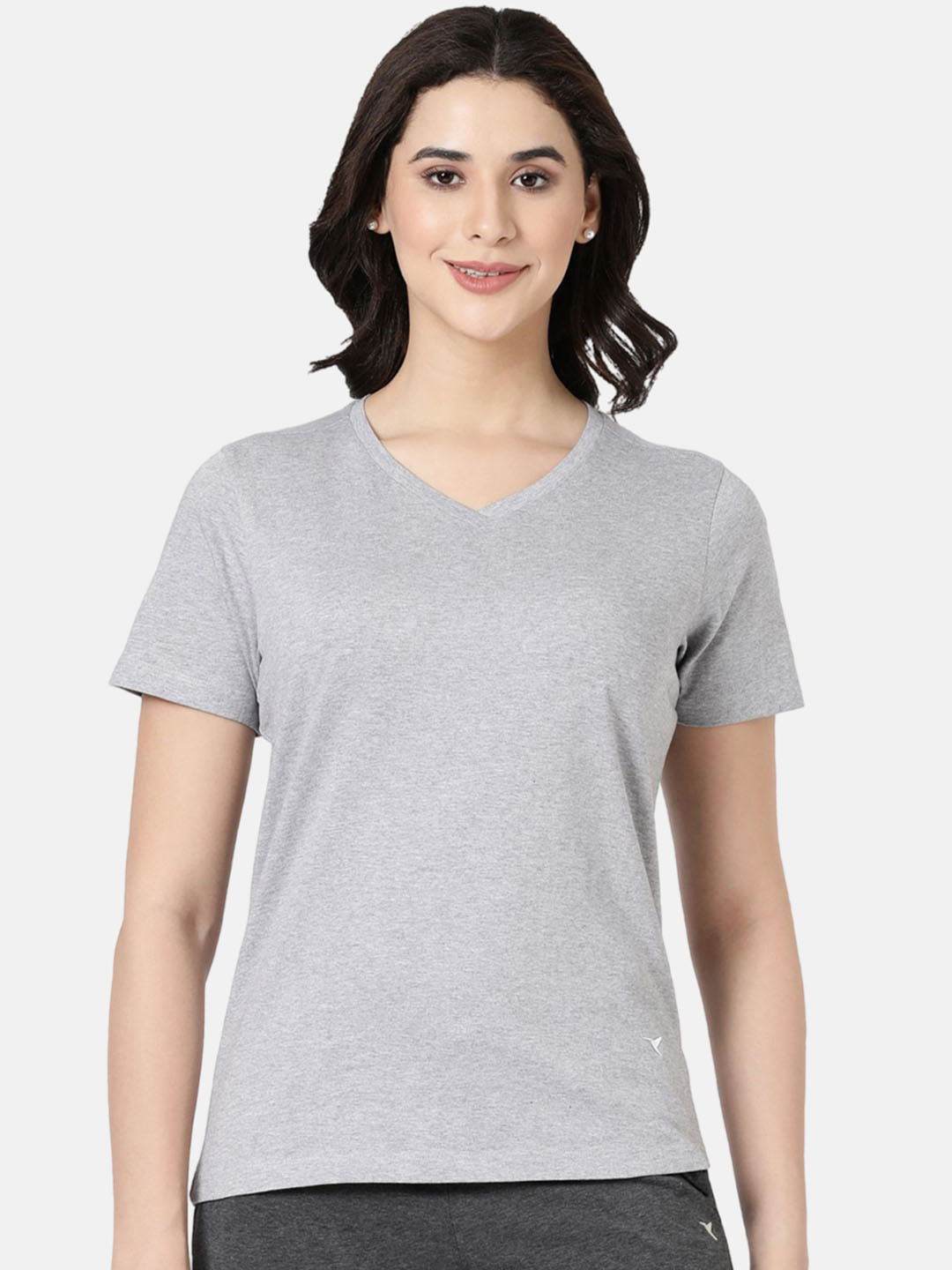BLOSSOM Women Cotton V- Neck Lounge T - Shirts