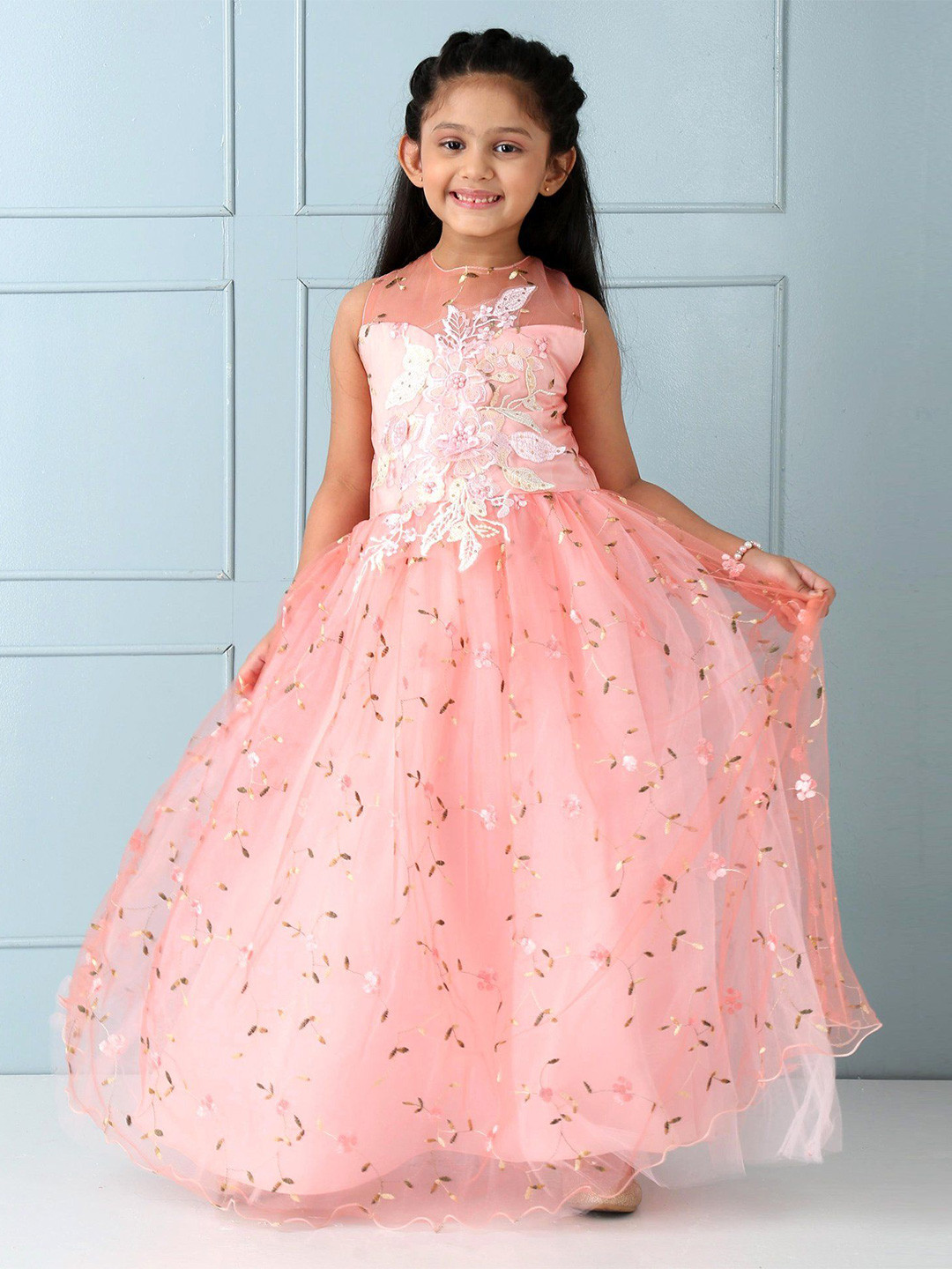 Mark & Mia Girls Self Design Maxi Dress