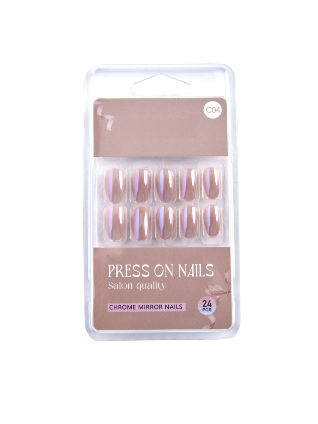 RANORE Chrome Mirror Press On Nails - C04-Brown