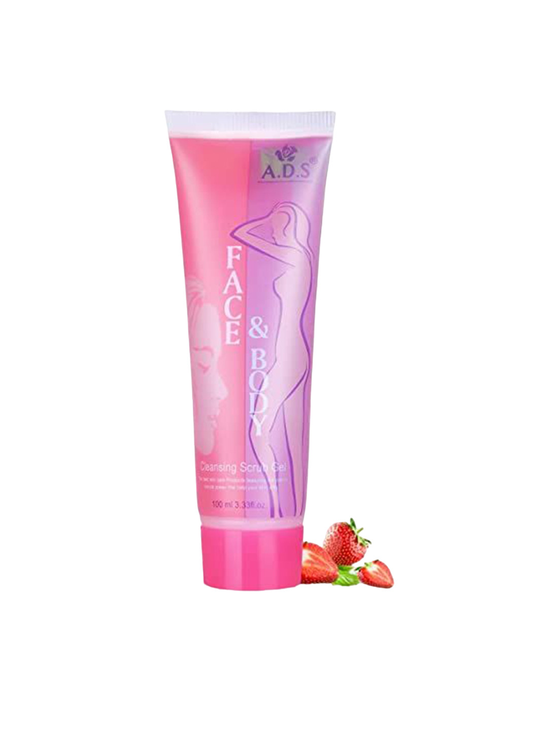 A.D.S Strawberry Face & Body Cleansing Scrub Gel For Smooth & Soft Skin - 100ml