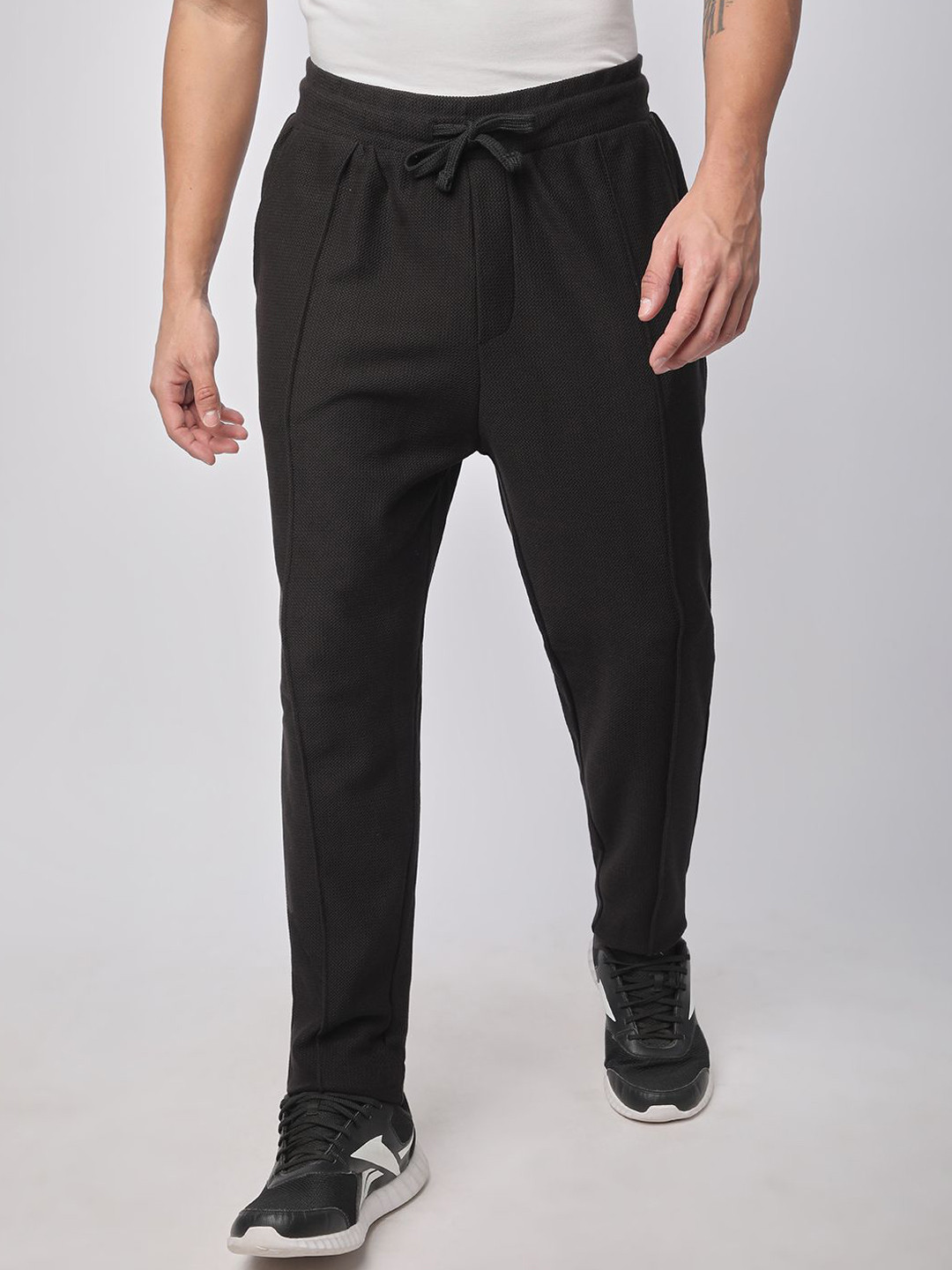 R&B Men Texture Mid - Rise Track Pants