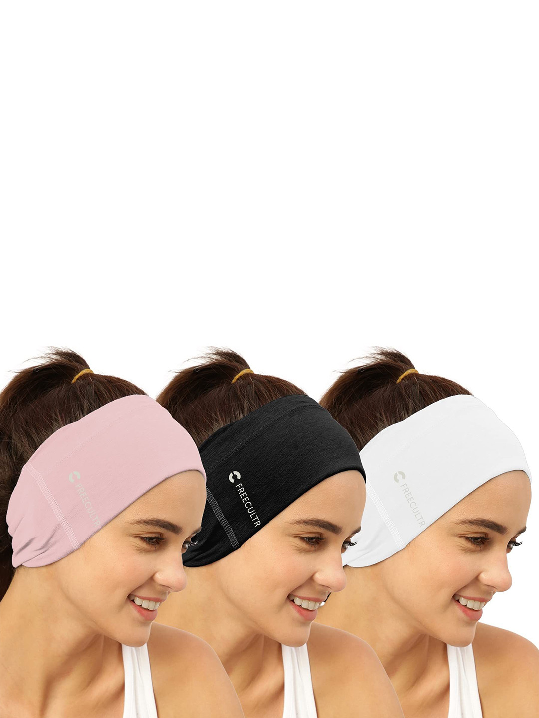 FREECULTR Unisex Pack Of 3 Printed Anti Microbial Multipurpose Bandana Cloth Headband