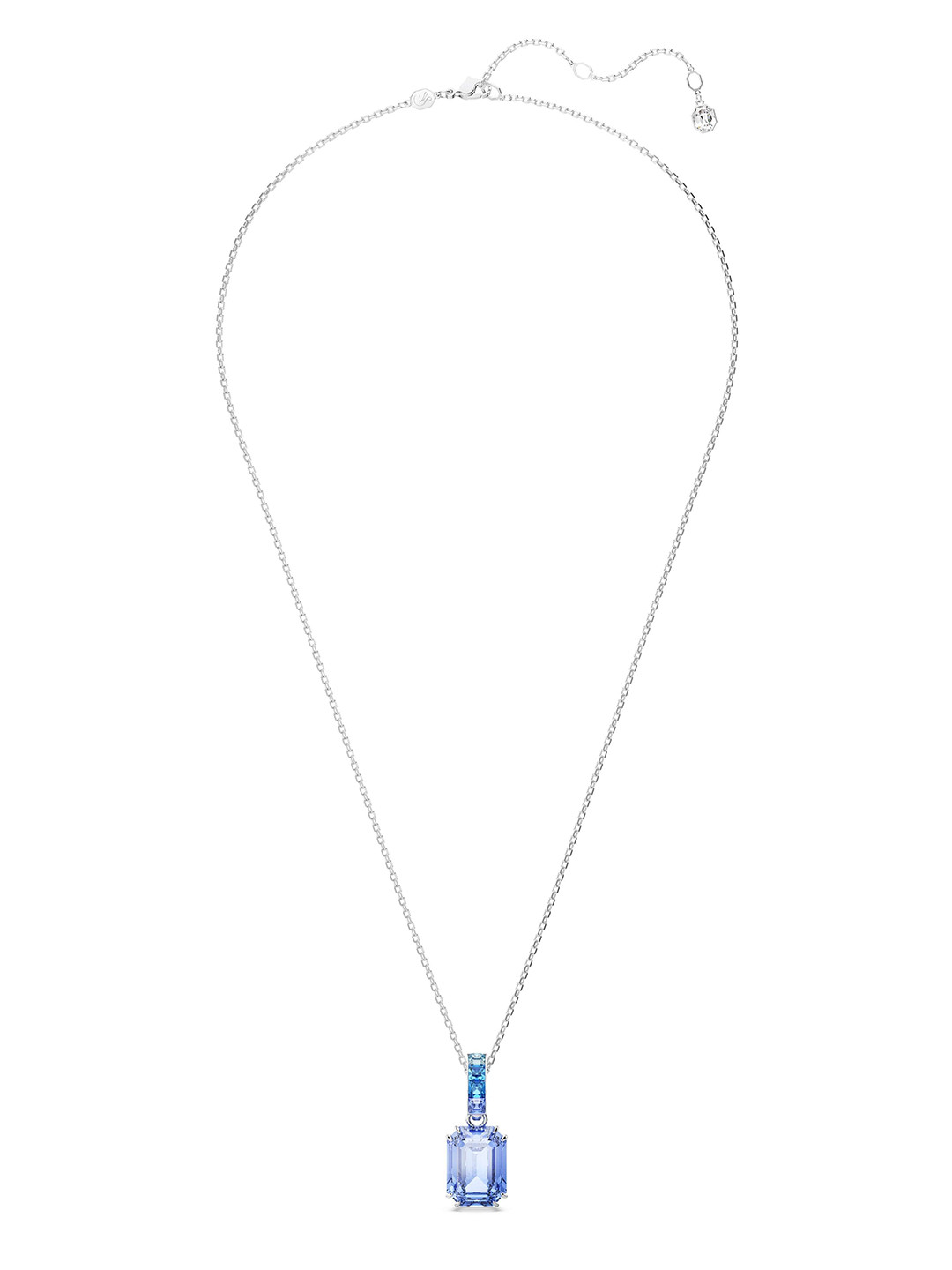 SWAROVSKI Rhodium-Plated Crystal-Studded Octagon Cut Pendant With Chain