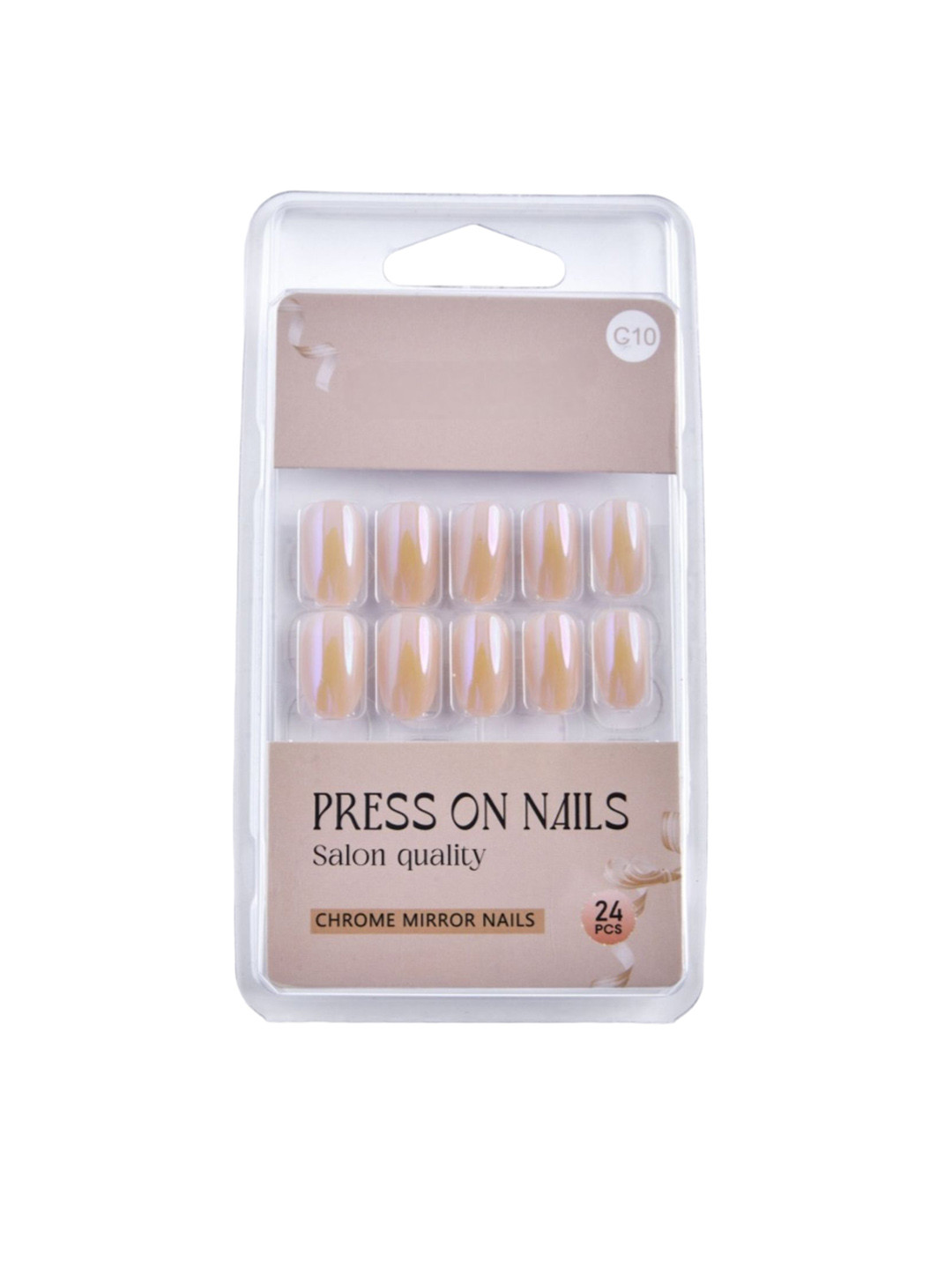 RANORE Set Of 24 Chrome Mirror Press On Nails - C10