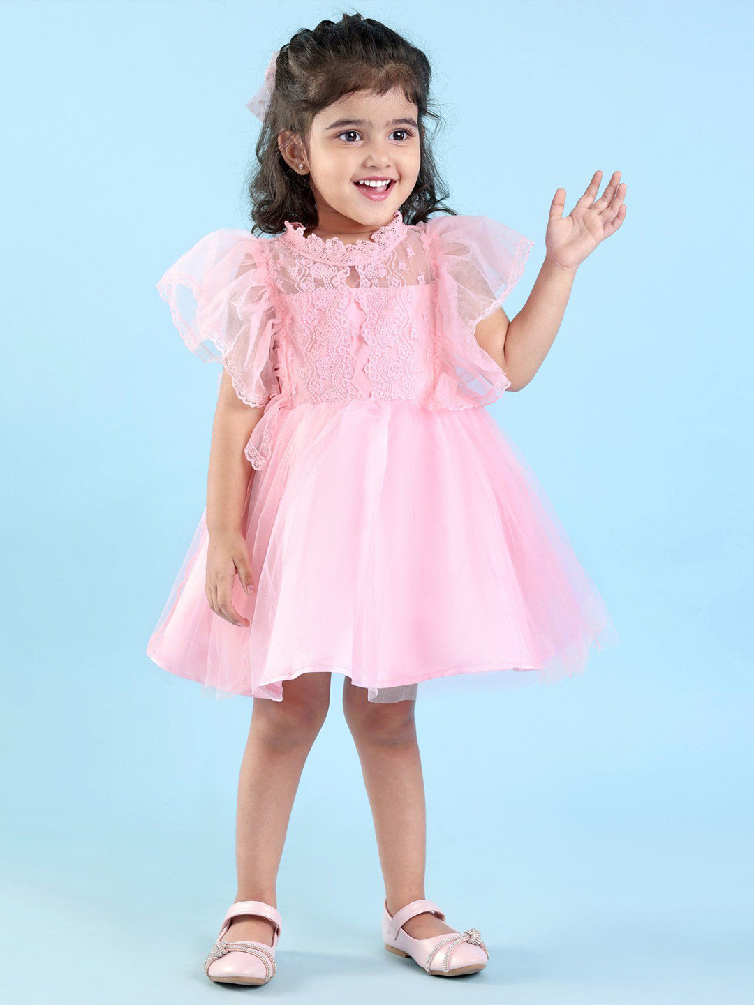 Mark & Mia Girls Lace Detail Fit & Flare Dress