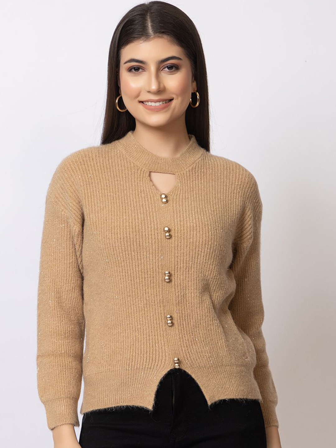 GFO Women Striped Woollen Winter Pullover