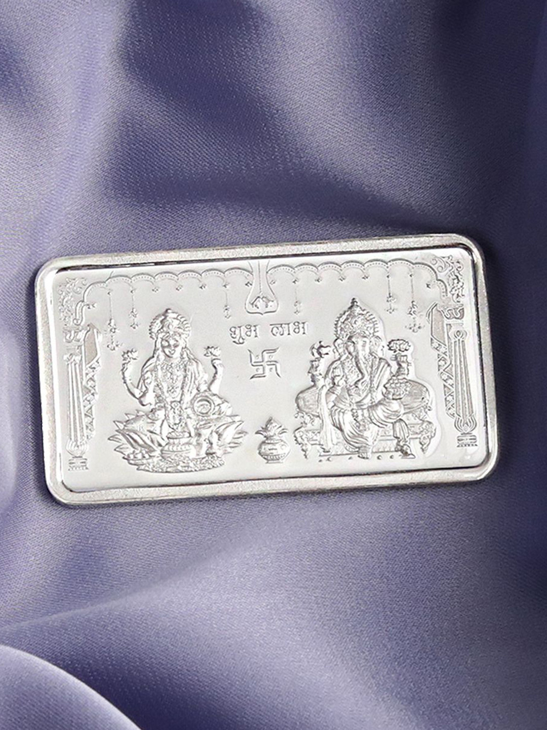 Zavya Goddess Ganesh Lakshmi 925 Sterling Silver Bar-20g