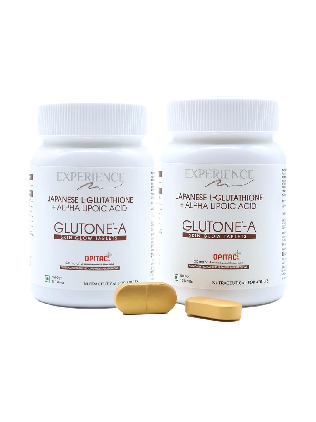 GLUTONE Set of 2 Glutone-A Japanese Glutathione with ALA - 15 Tablets Each