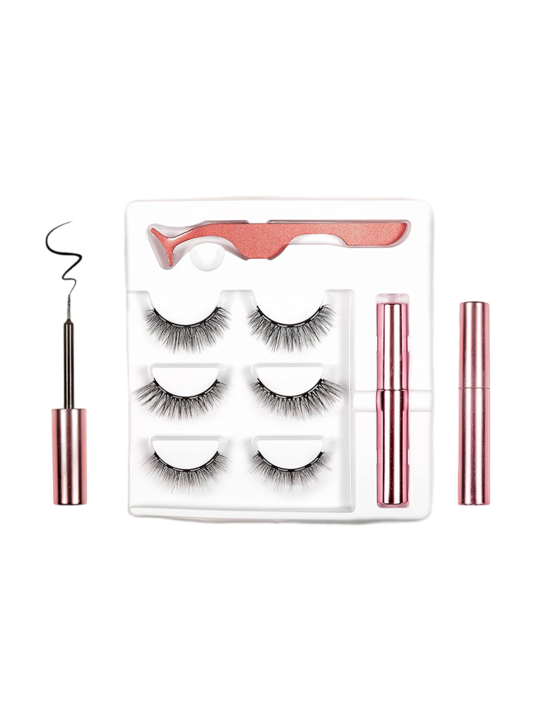 Lovelash Set Of 3 Magnetic False Eyelashes With Waterproof Magnetic Eyeliner Kit - Black
