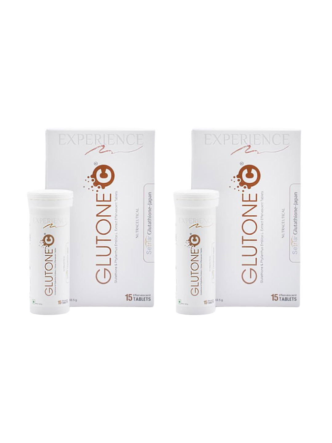 GLUTONE Set of 2 Glutone C Glutathione with Vit C for Skin Brightening - 15 Tablets Each