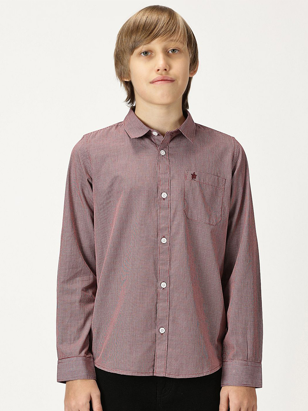 French Connection Boys Premium Spread Collar Textured Cotton Casual Shirt