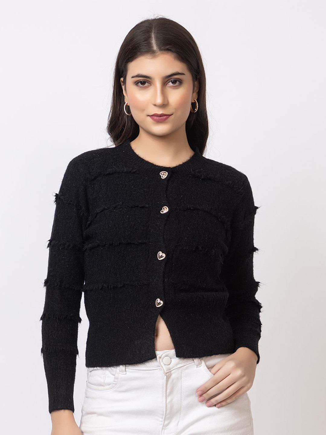 GFO Women Cropped Woollen Sweater