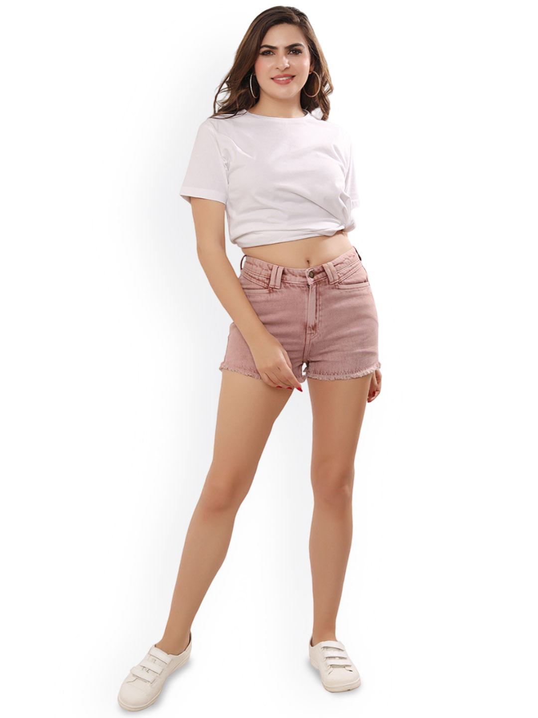 THIRD QUADRANT Women High-Rise Denim Outdoor Shorts