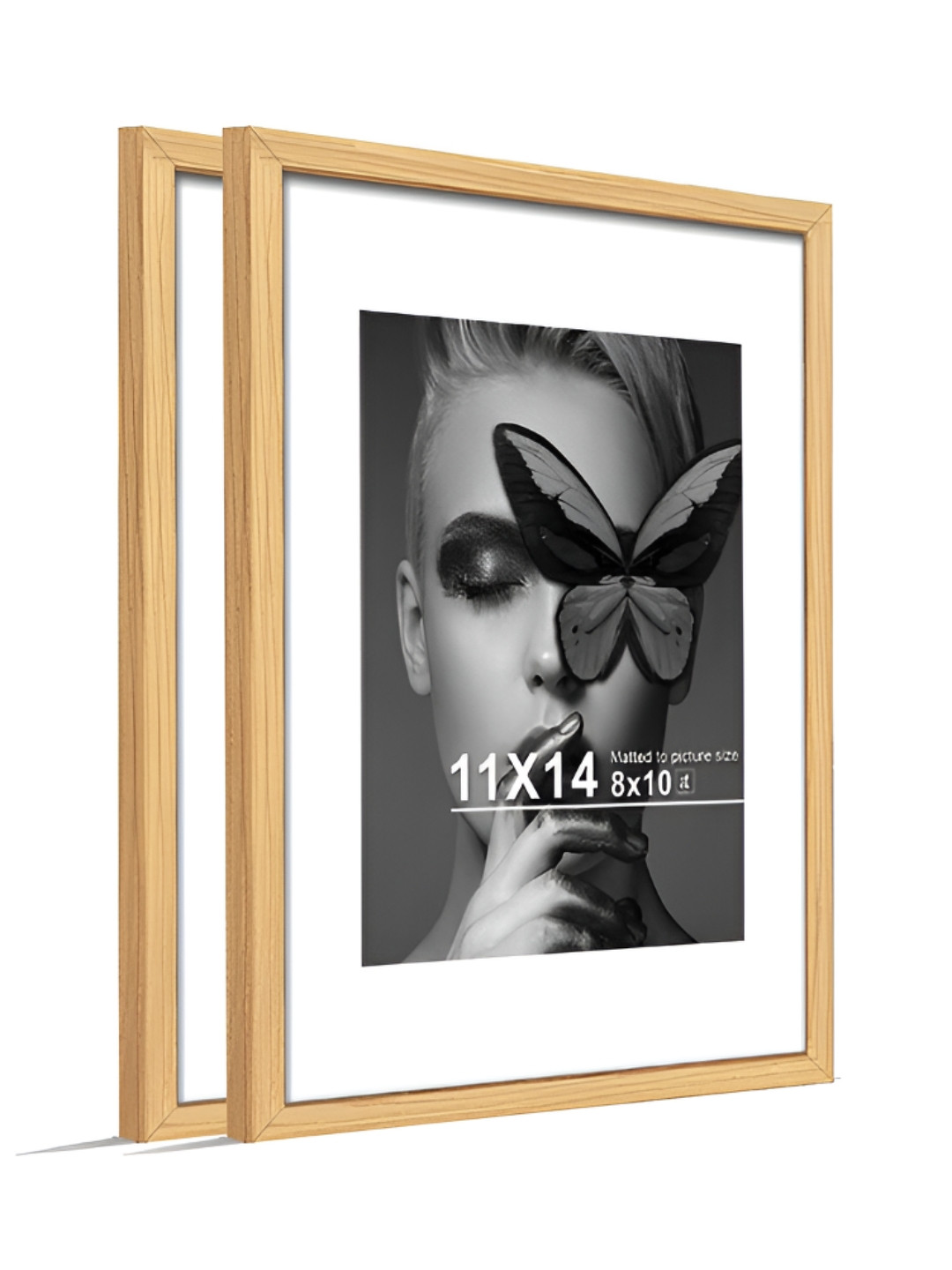 Art Street Gold-Toned Set of 2 Wood  Wall Photo Frames for Certificate & Home Decor
