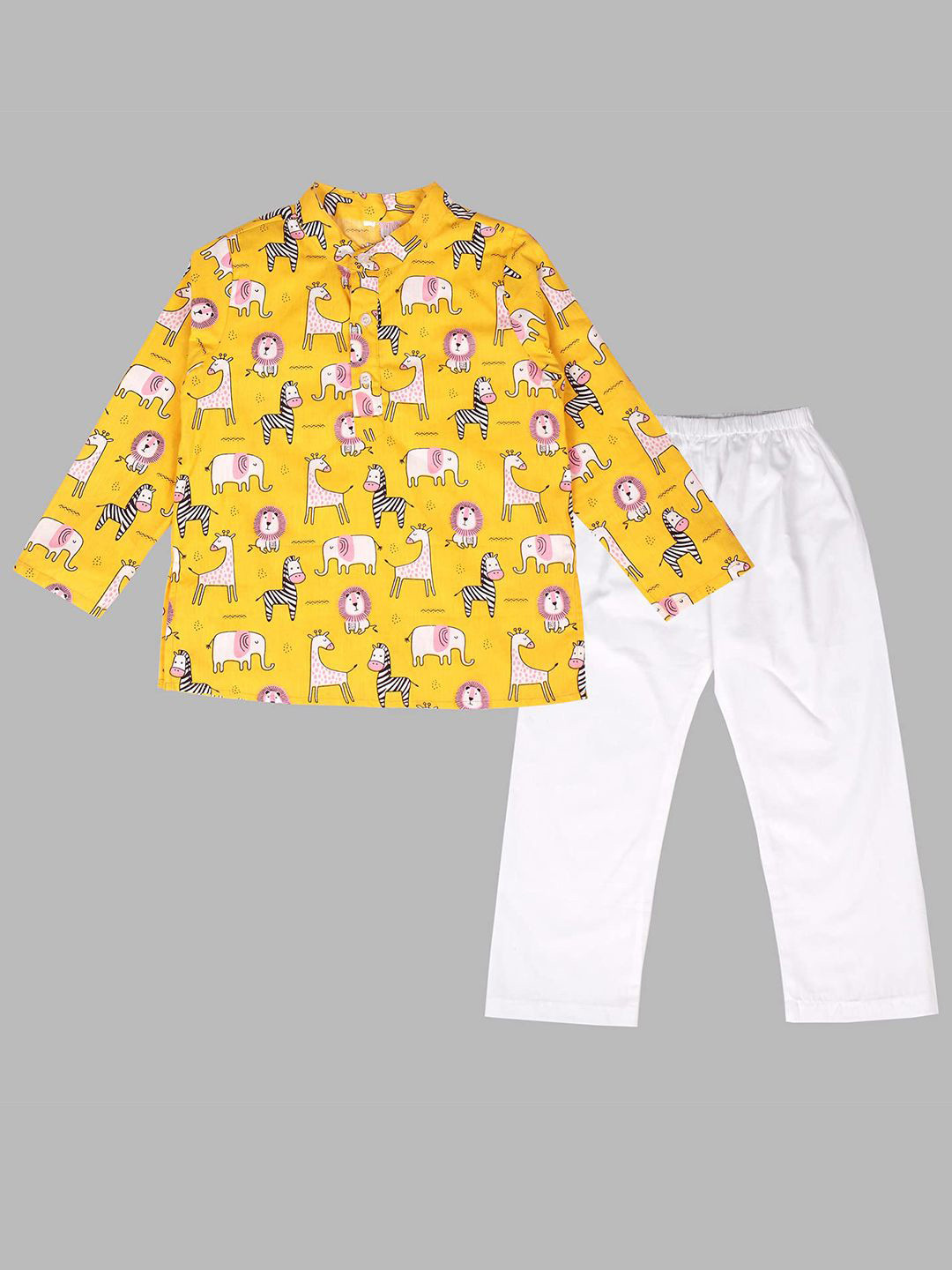 Bold N Elegant Boys Animal Printed Straight Kurta with Pyjamas