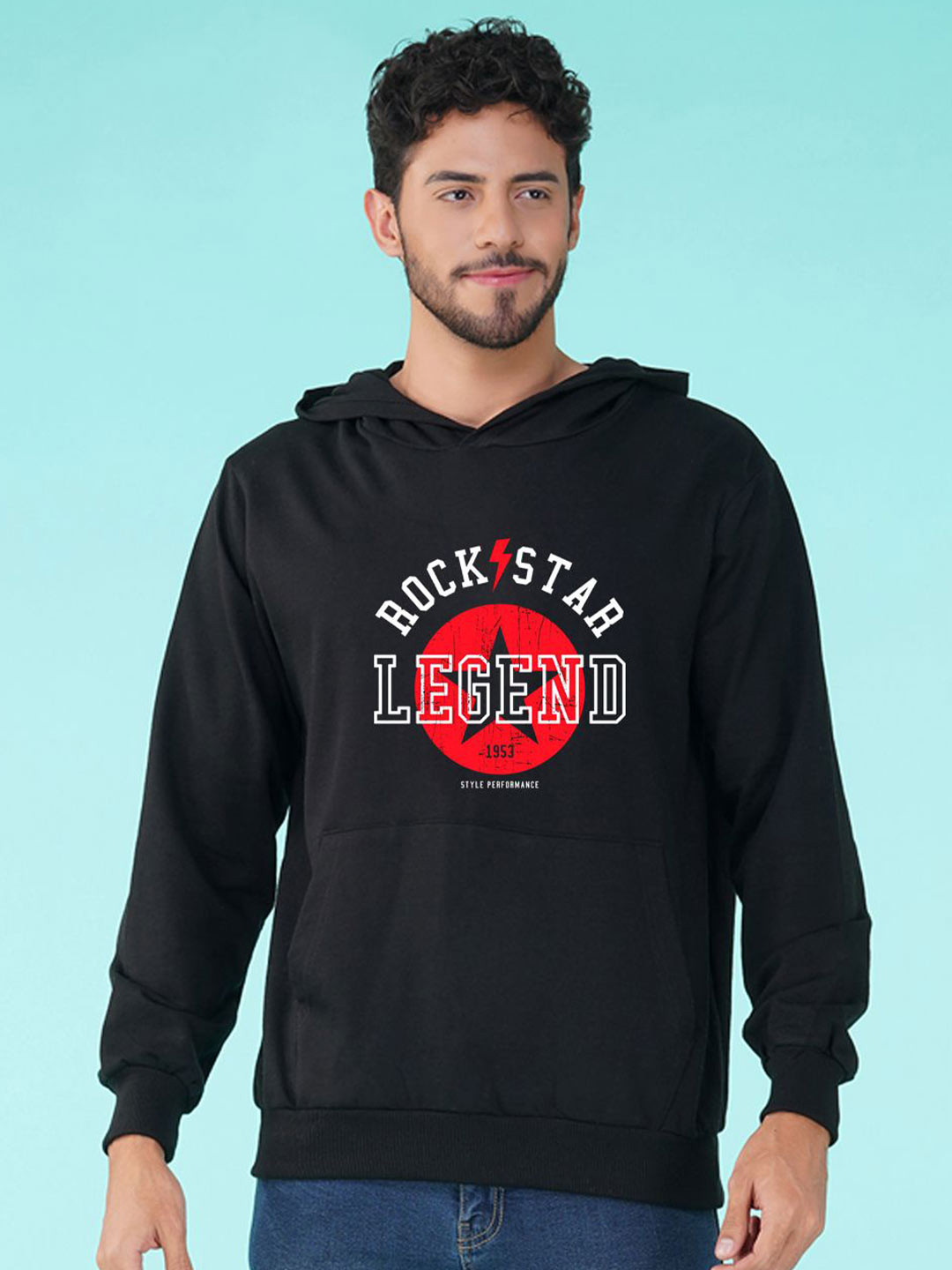 NUSYL Men Rockstar Legend Hooded Sweatshirt