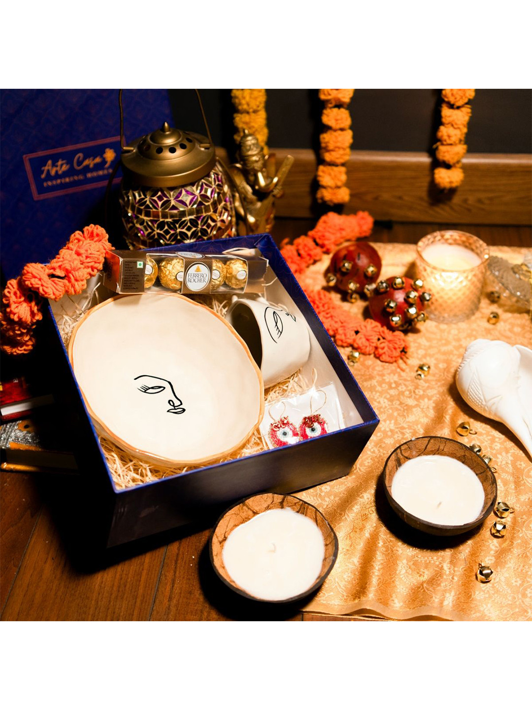 ArteCasa White 4 Pieces Ceramic Chocolate Gifts