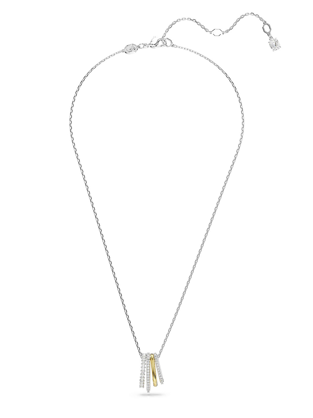 SWAROVSKI Rhodium-Plated Crystals Stone Studded Hyperbola Pendant With Chain