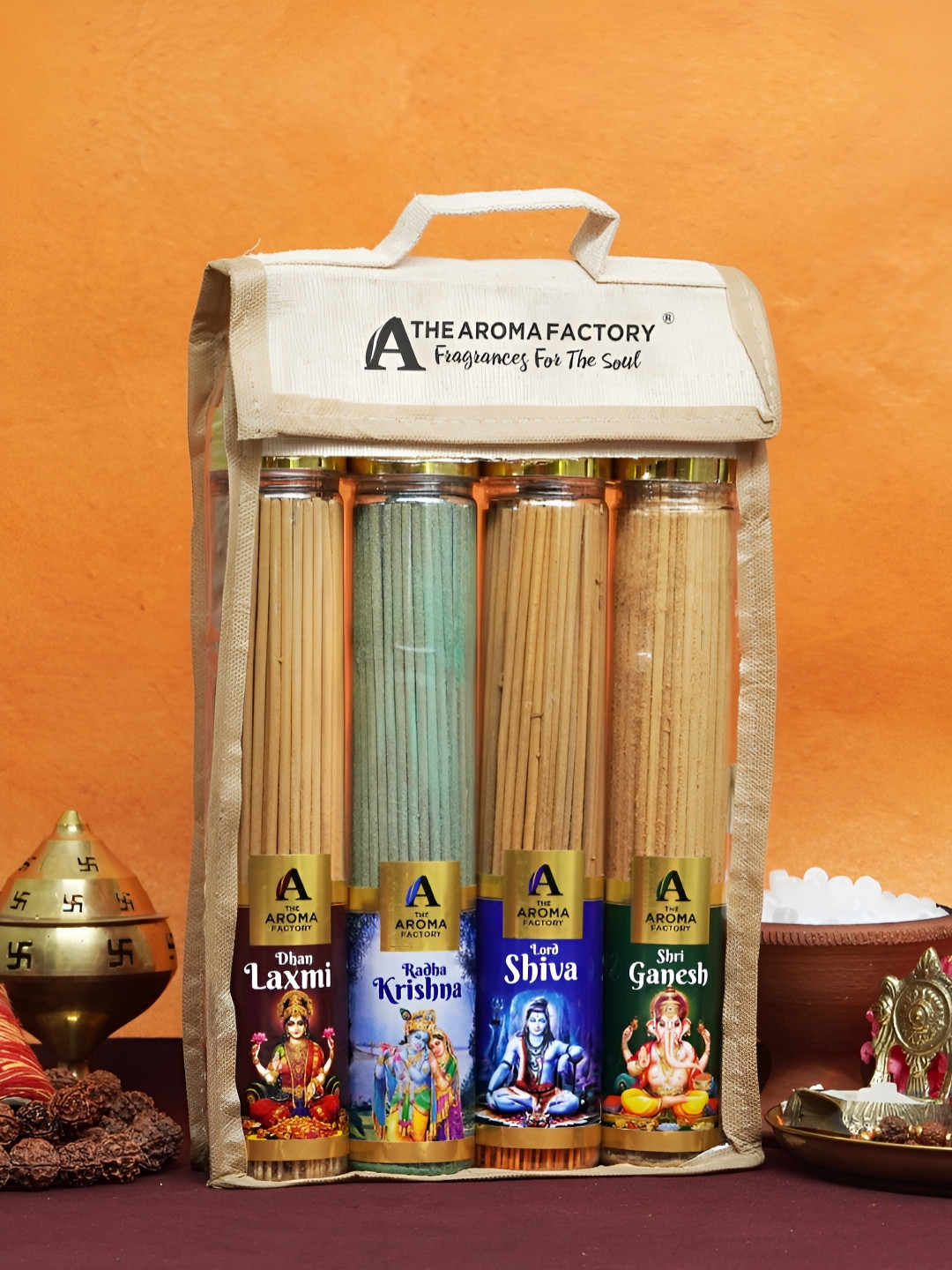The Aroma Factory Brown & Blue 4 Pieces Pooja Incense Sticks