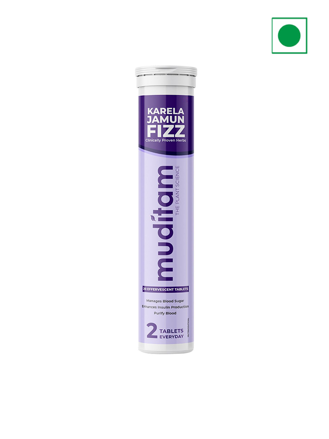 Muditam Ayurveda Karela Jamun Diabetic Fizz - 20 Tablets