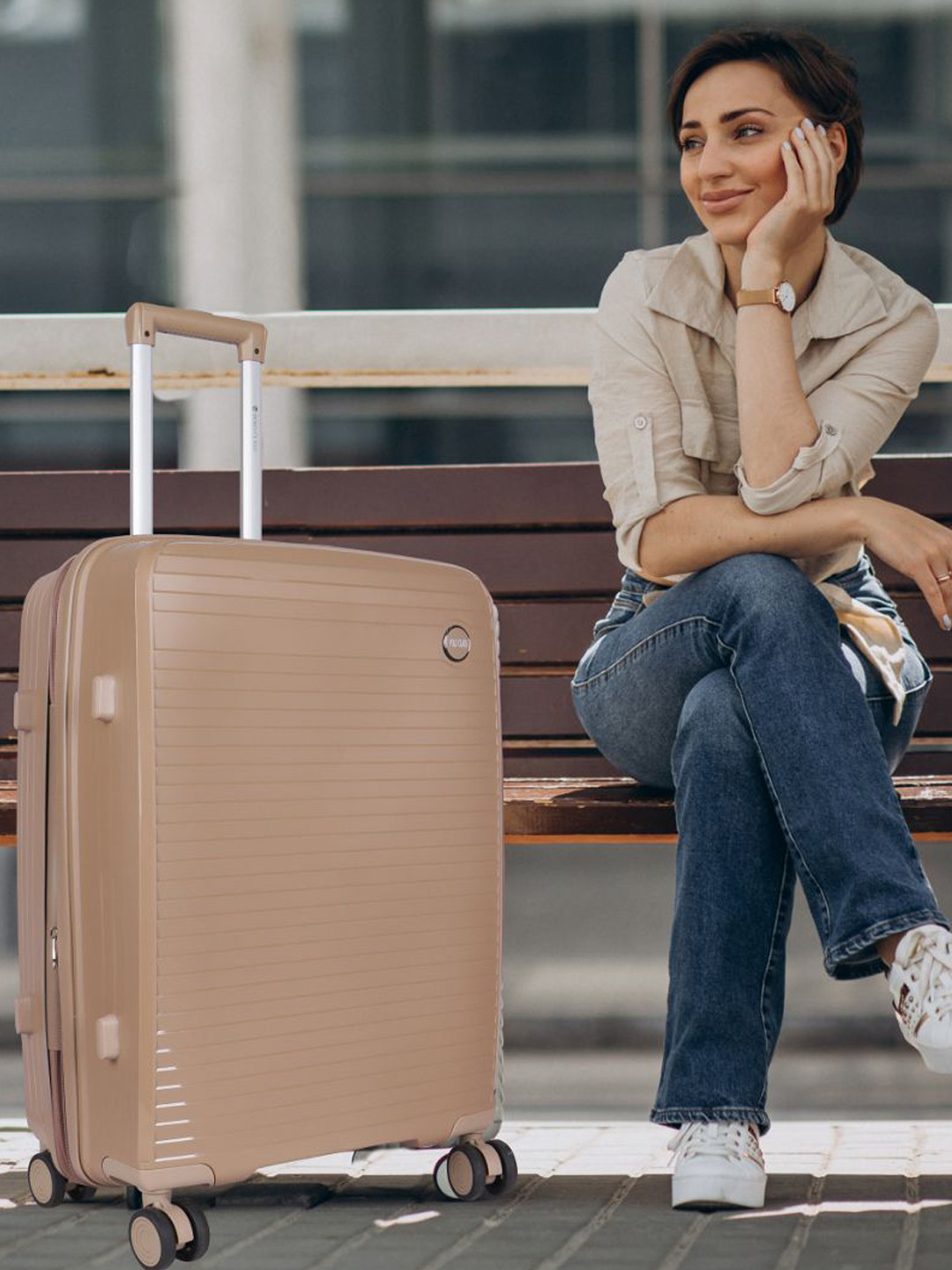 Polo Class Adults Crown Series Textured Hard-Sided Medium Trolley Bag