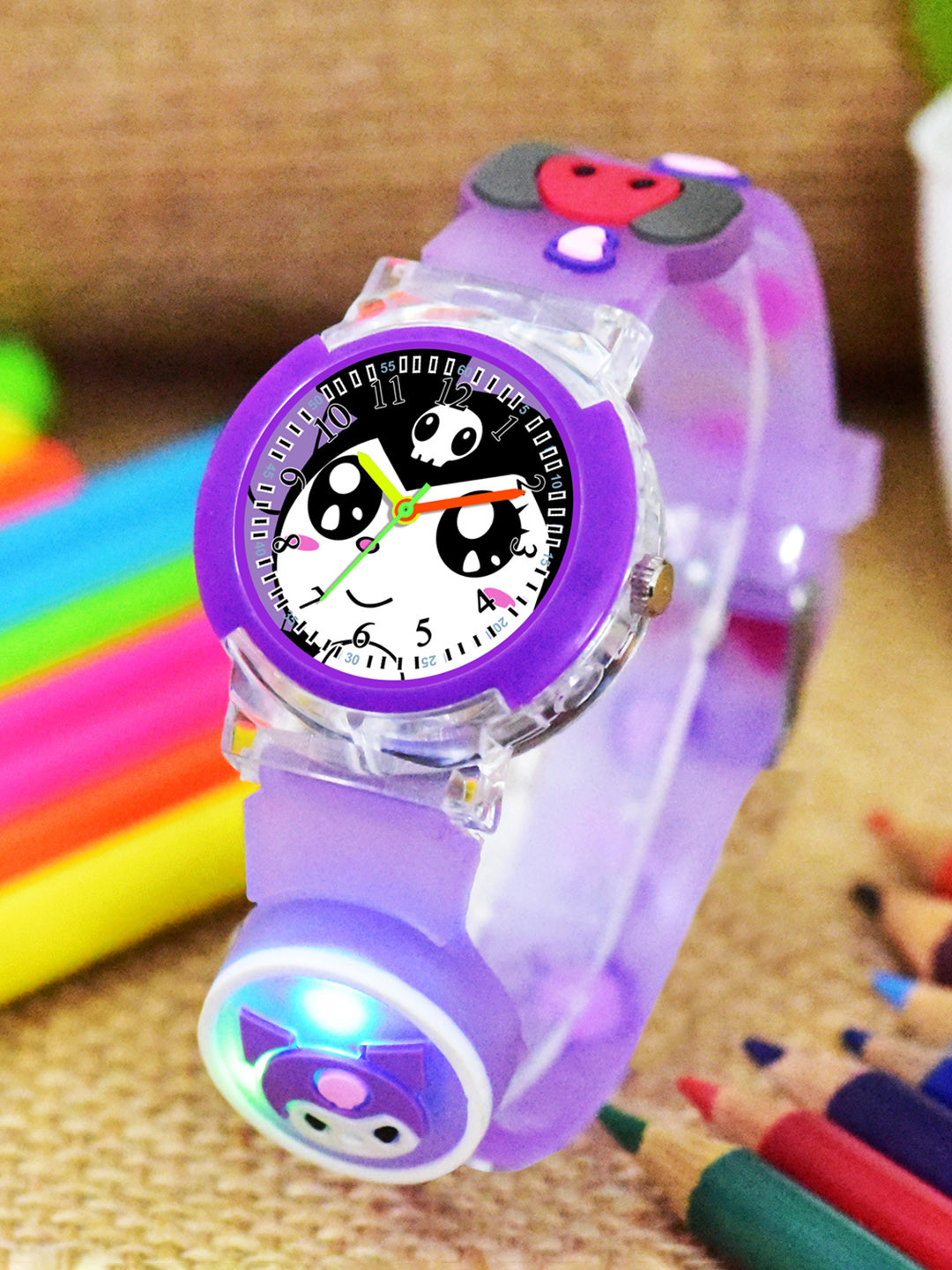 Shocknshop Girls Patterned Dial & Straps Analogue Watch 333 Kuromi Purple