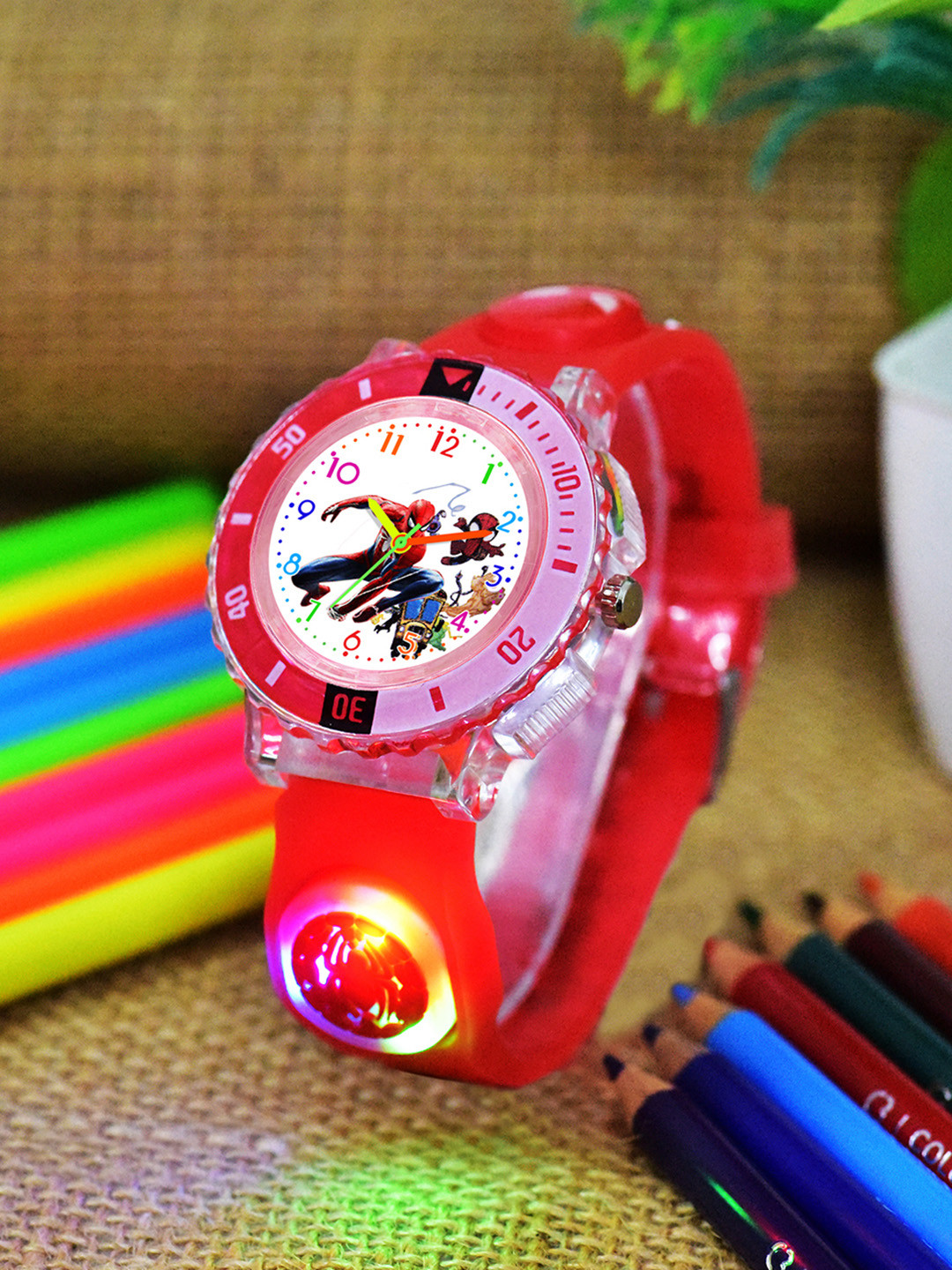 Shocknshop Boys Patterned Dial & Straps Analogue Watch 334 Spider Red