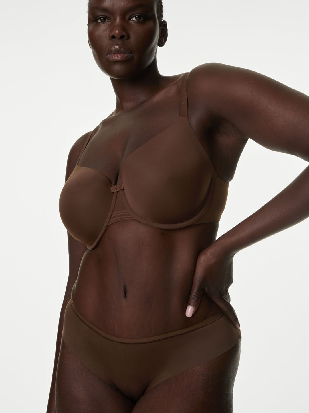 Marks & Spencer Women Pack Of 3 Low-Rise Basic Brief T614053BRICH QUARTZ