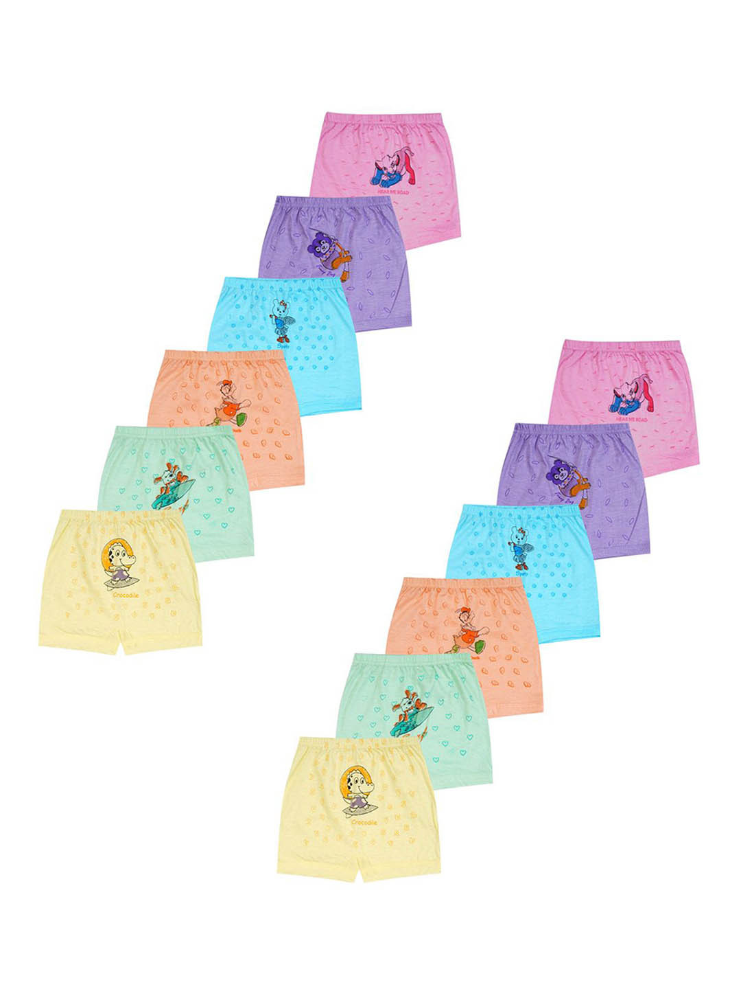 YELLOWDELIGHT Infants Boys Pack Of 12 Printed Cotton Basic BriefsYD 672 Gaja (b) lite dra