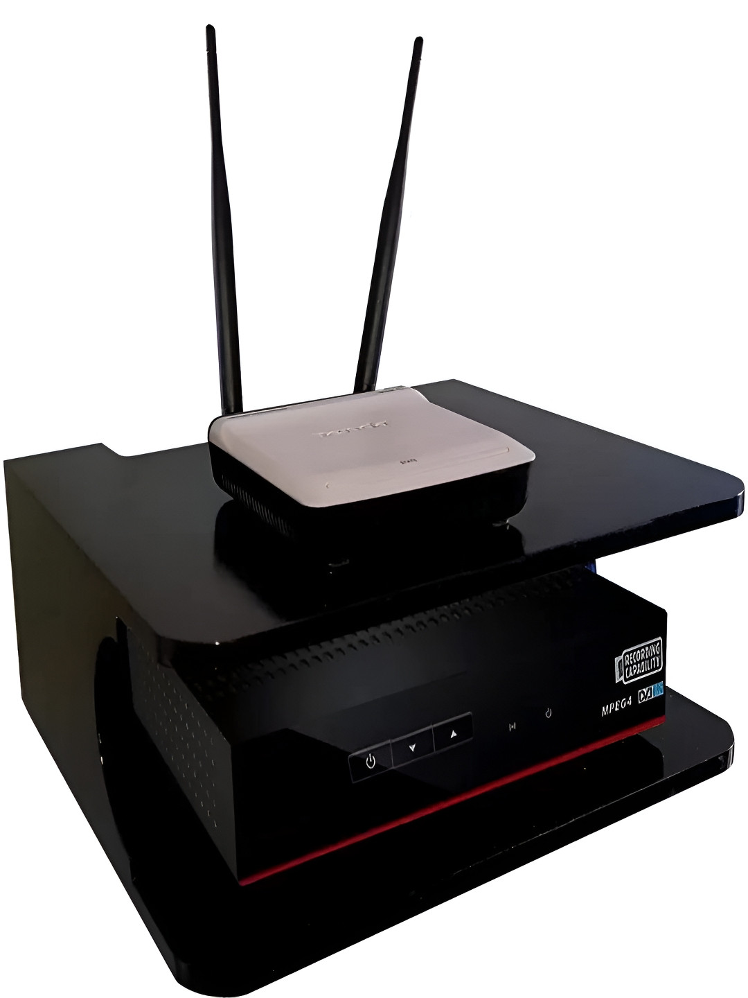 DALUCI Black MDF Corner Wall Shelf