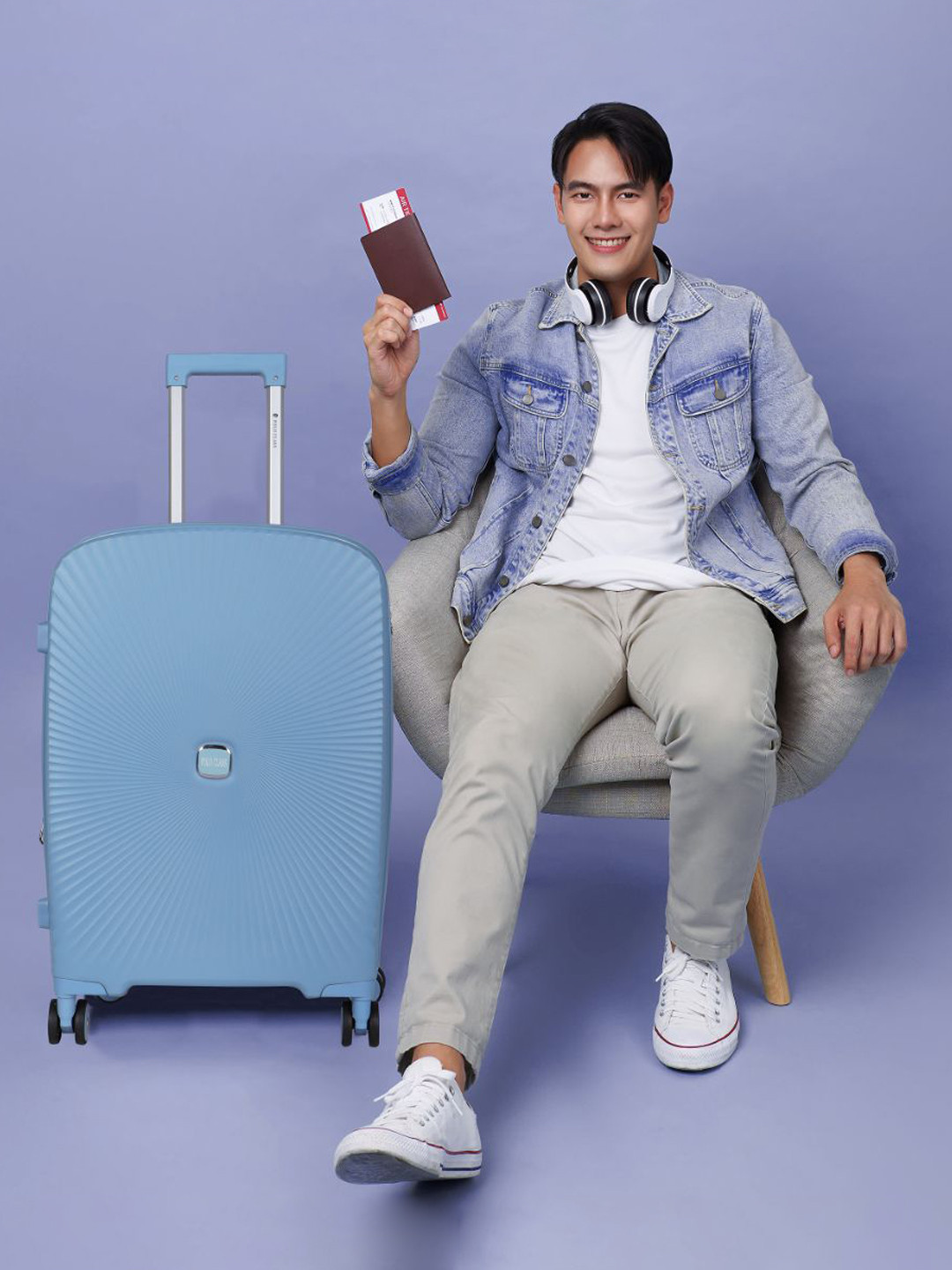 Polo Class Crown Series Textured Hard-Sided Large Trolley Bag