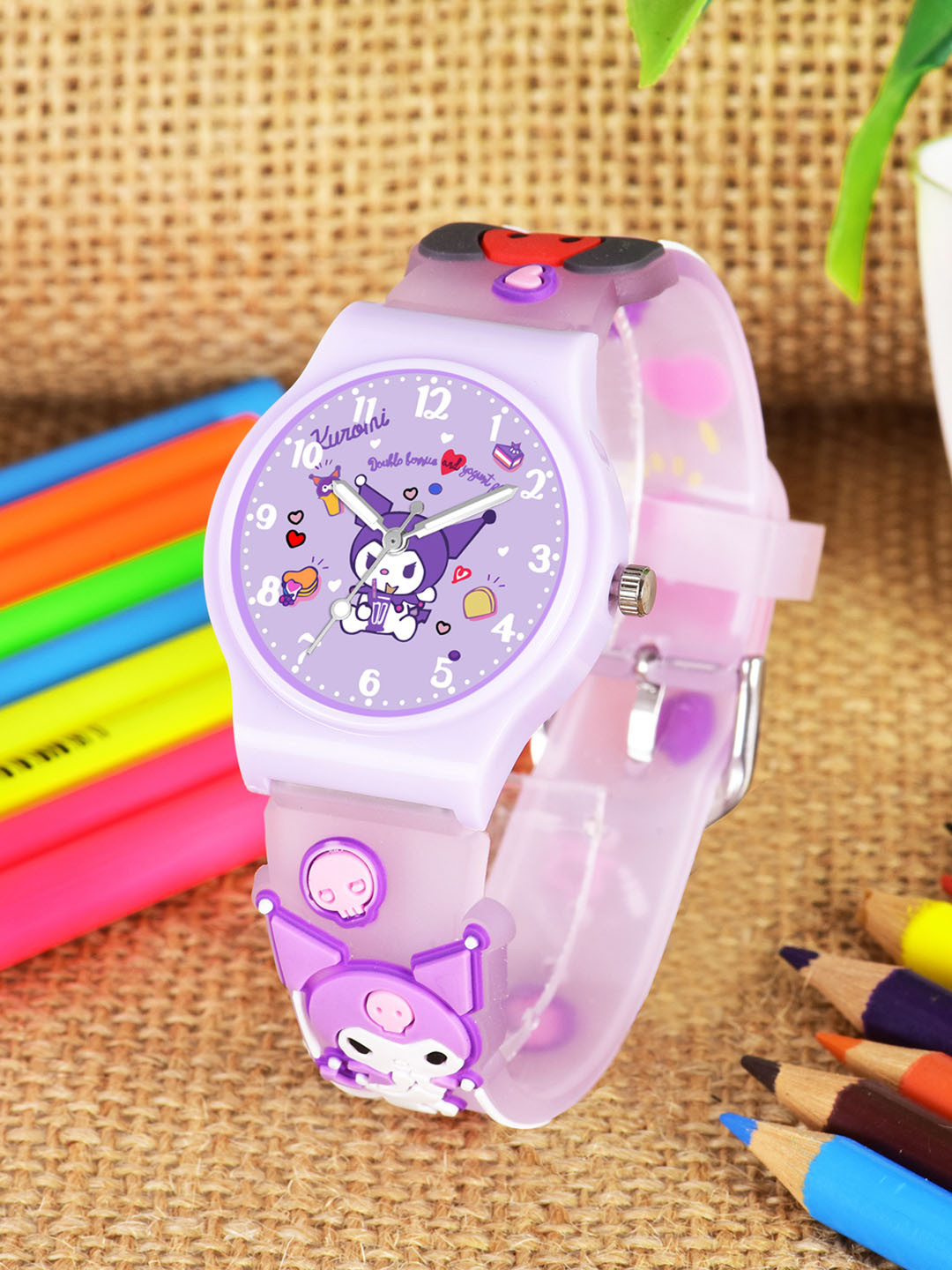 Shocknshop Girls Printed Dial & Straps Analogue Watch 338 Kuromi Purple