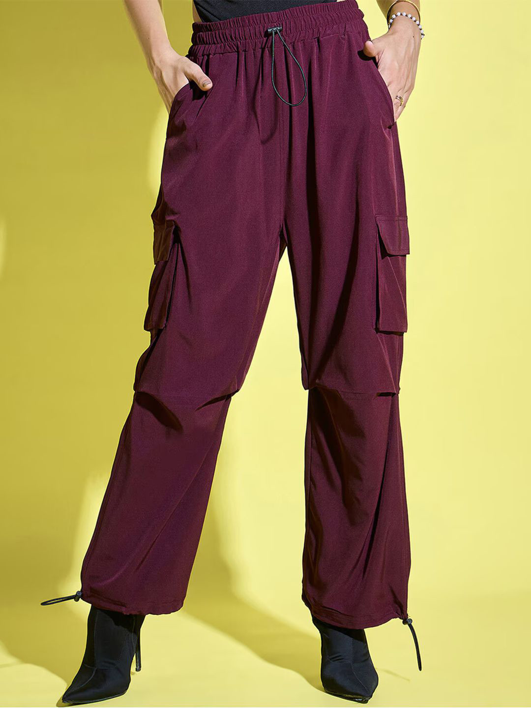 ADDICTED ATTIRE Women Original Loose Fit Cargos Trousers