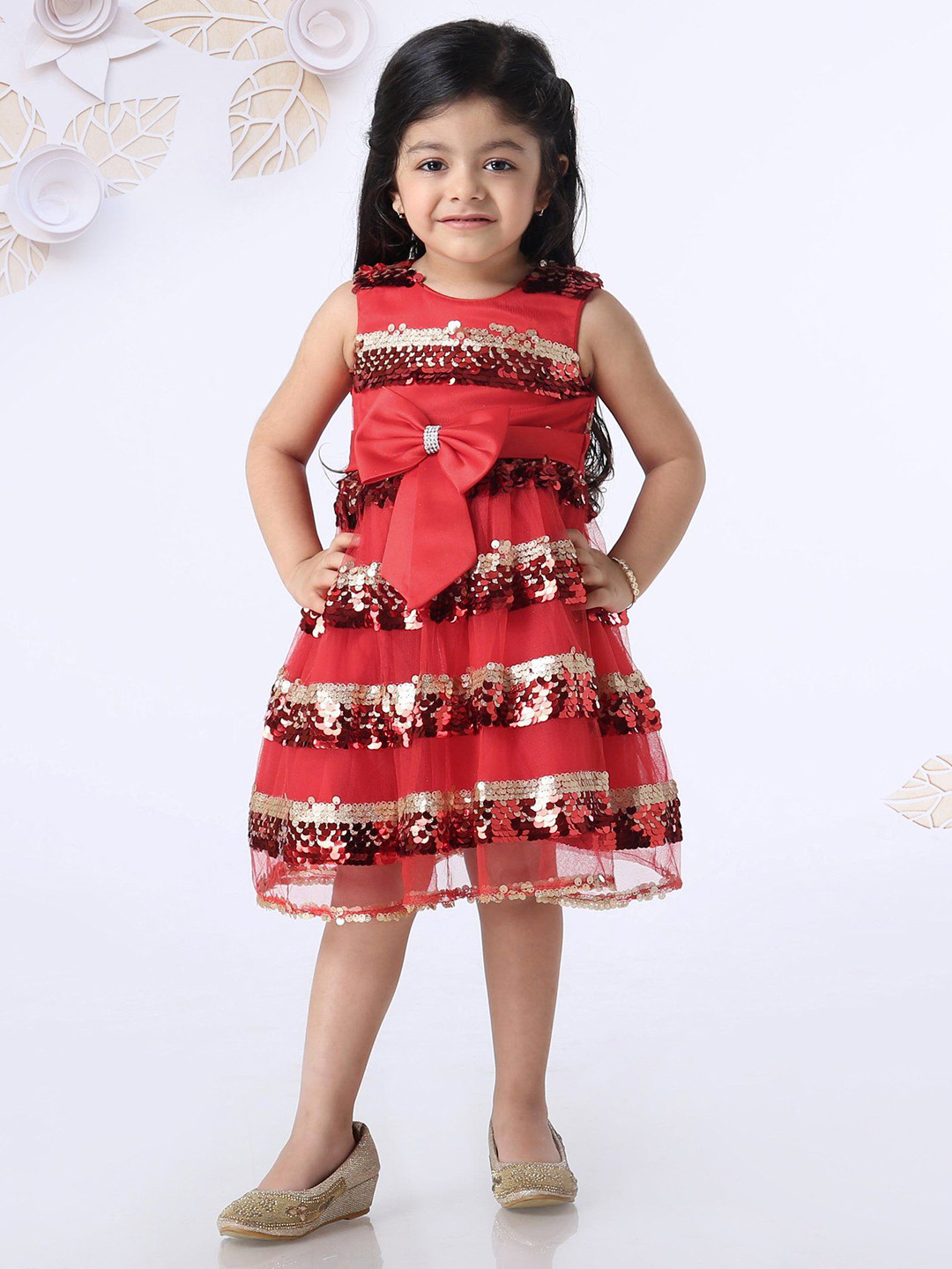 Mark & Mia  Girls Sequin Embellished Dress with a belt