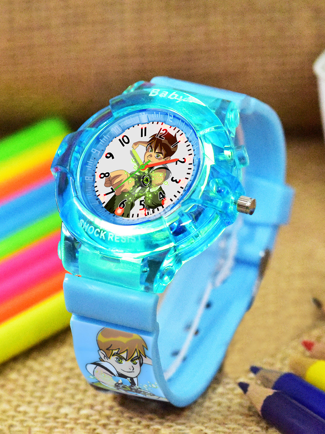 Shocknshop Girls Printed Dial & Straps Analogue Watch 336 Ben10 SkyBlue