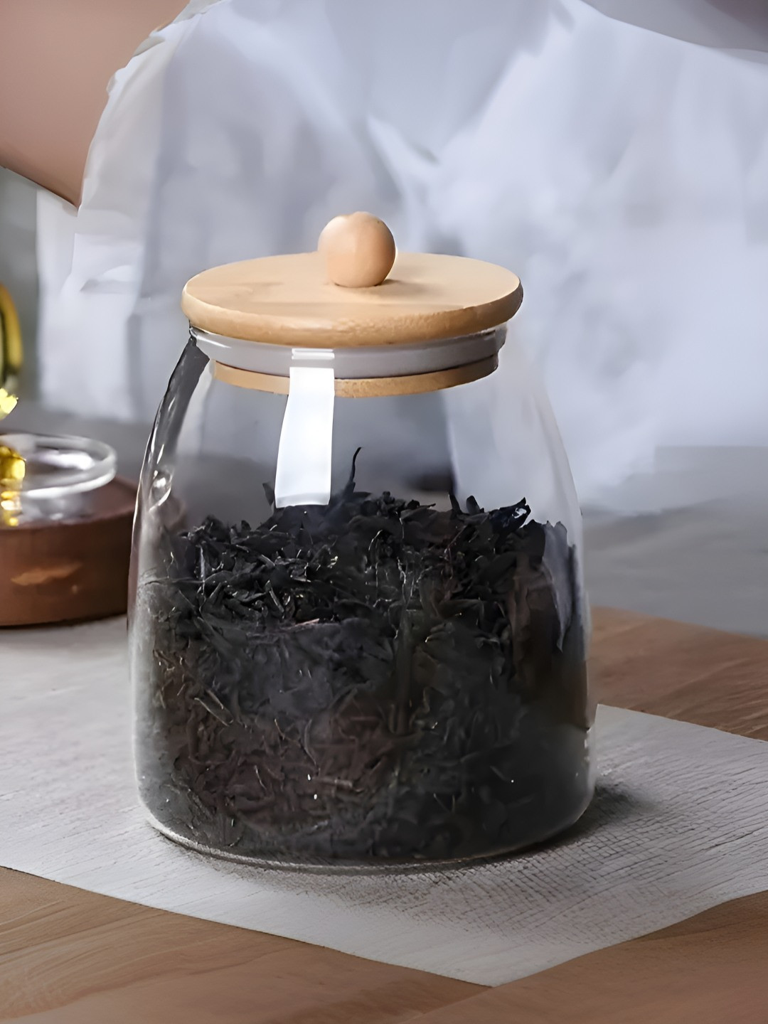 Umai Transparent Borosilicate Glass Flip Top Canister-1L