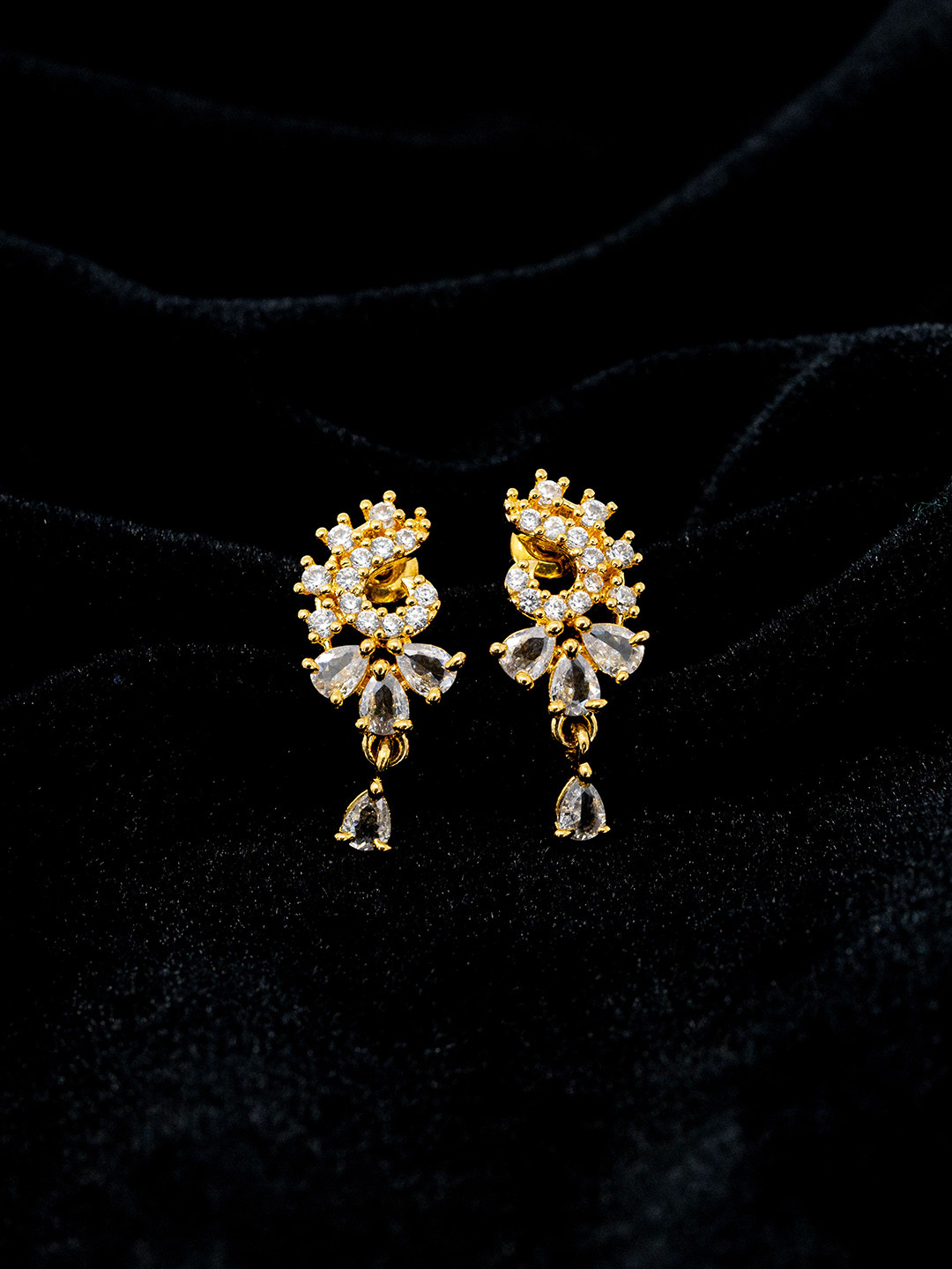 GOLD CASH Women Gold-Plated Drop Earrings