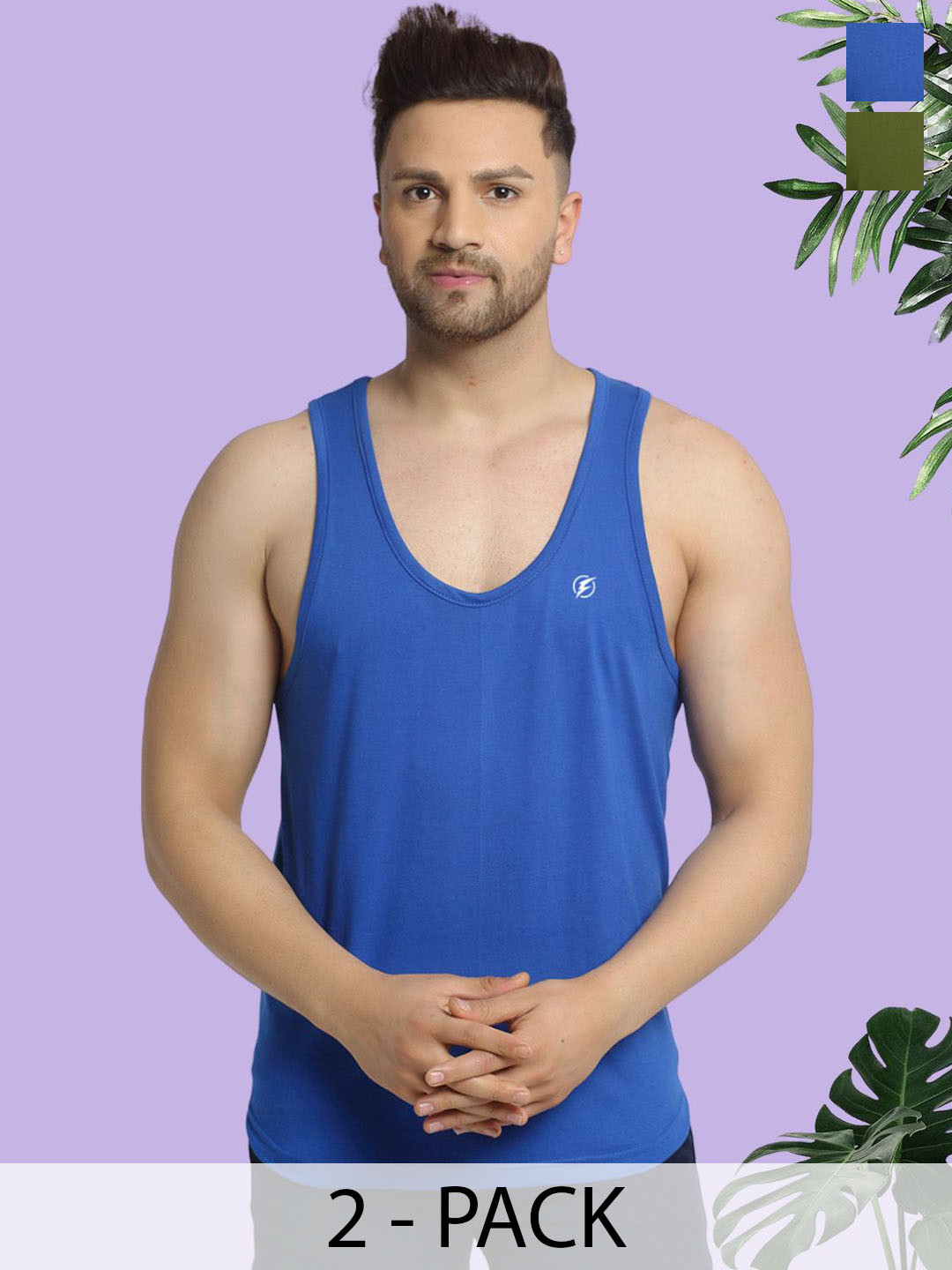 Friskers Men Pack Of 2 Cotton Anti-Bacterial Innerwear Vest C-05-34