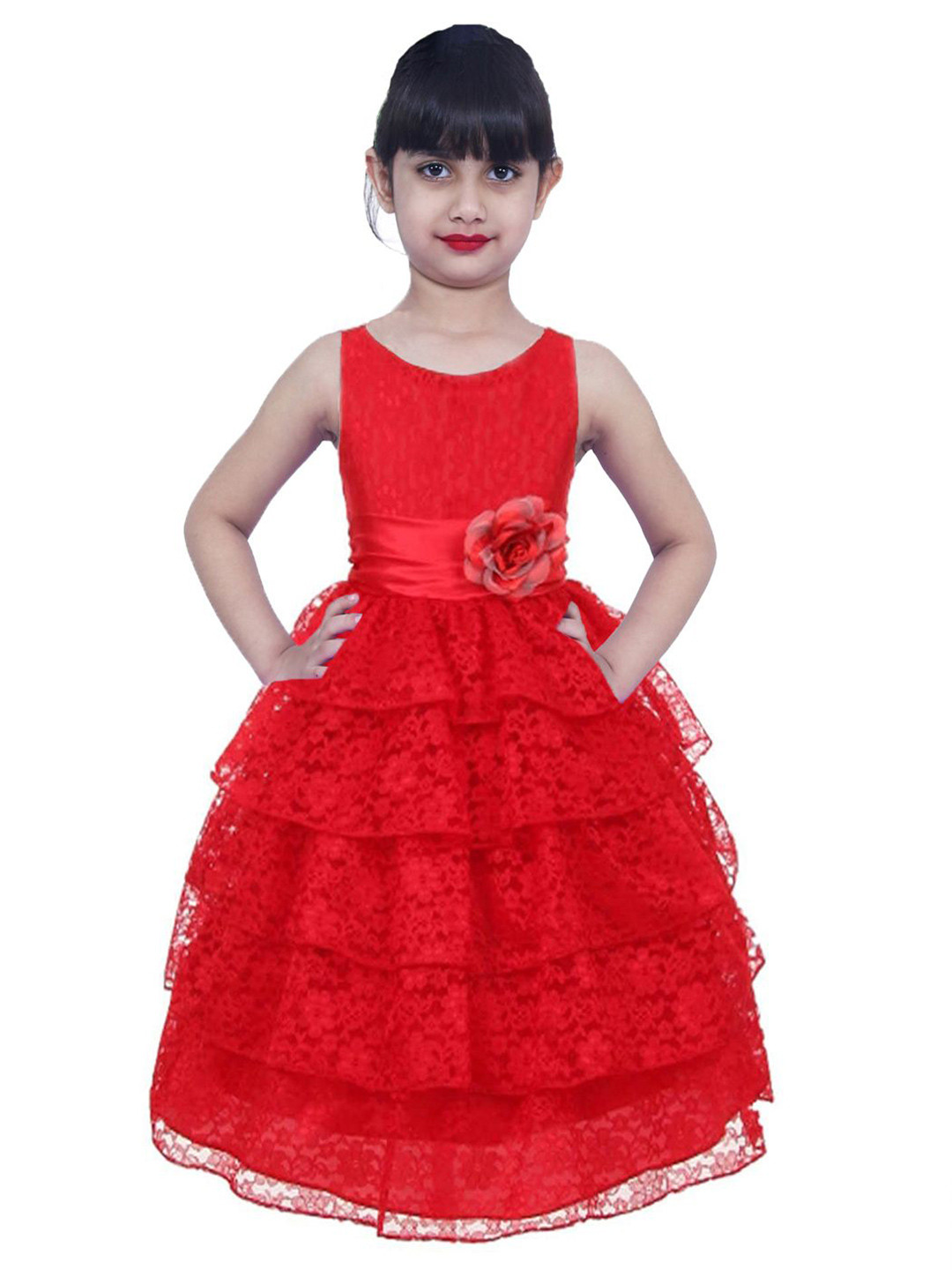Wish little Girls Self Design Maxi Dress