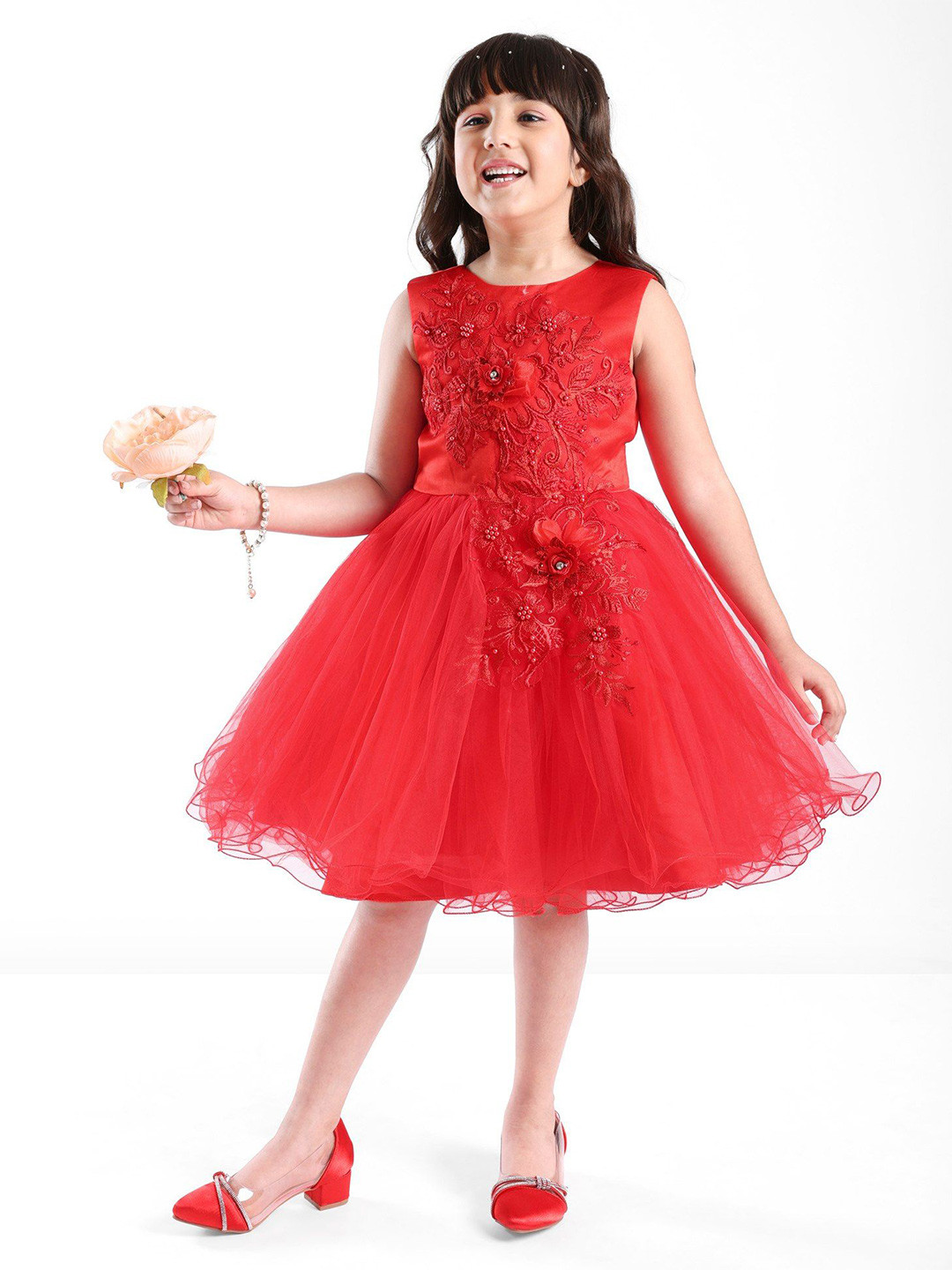 Mark & Mia Girls Round Neck Midi Dress