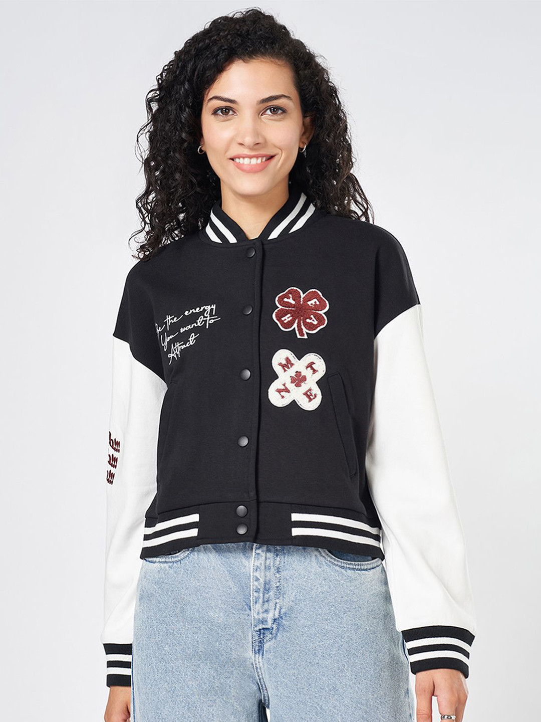 People Women Mandarin Collar Long Sleeves Sweatshirt