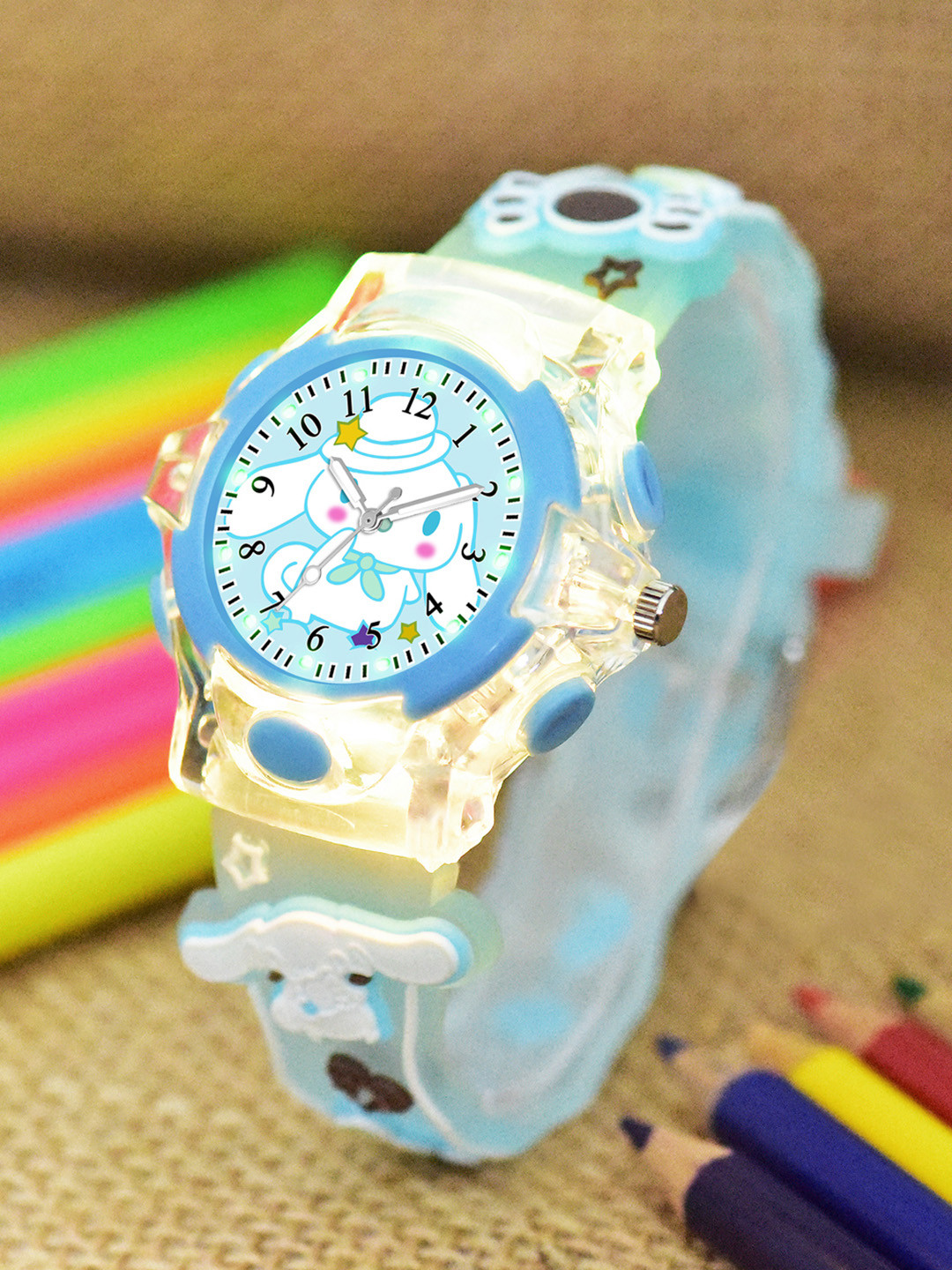 Shocknshop Girls Printed Dial & Straps Analogue Watch 337 Cinna Blue