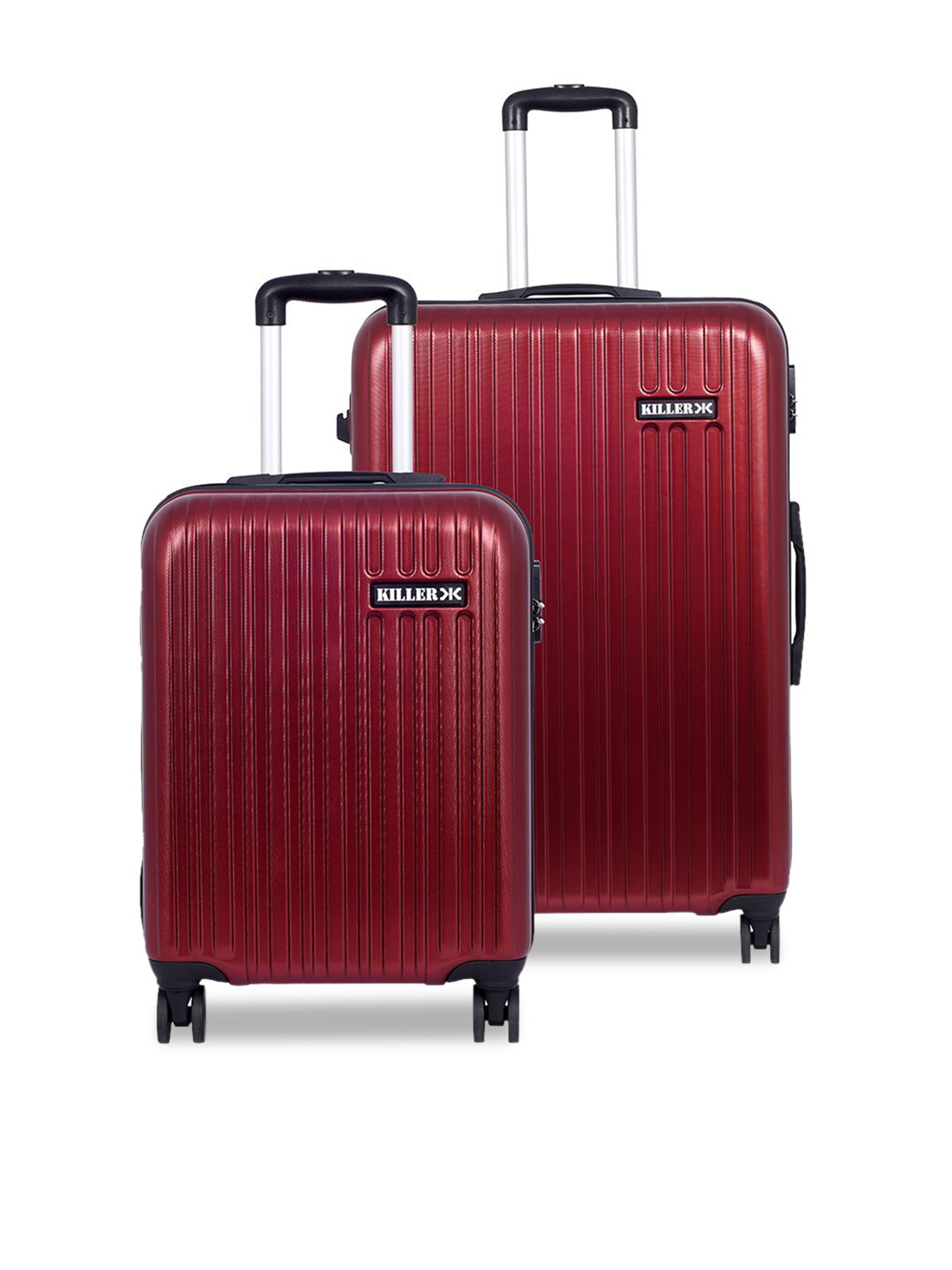 Killer Set Of 2 Hard Sided Non-Padded Back Trolly Bags