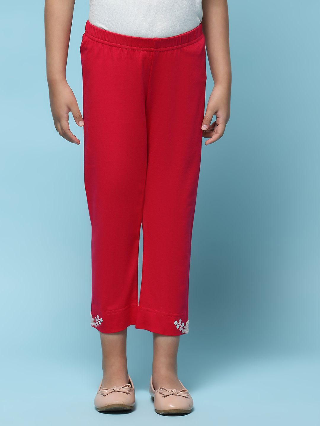 Biba  Girls Cotton Pink Capris For Kids Girls